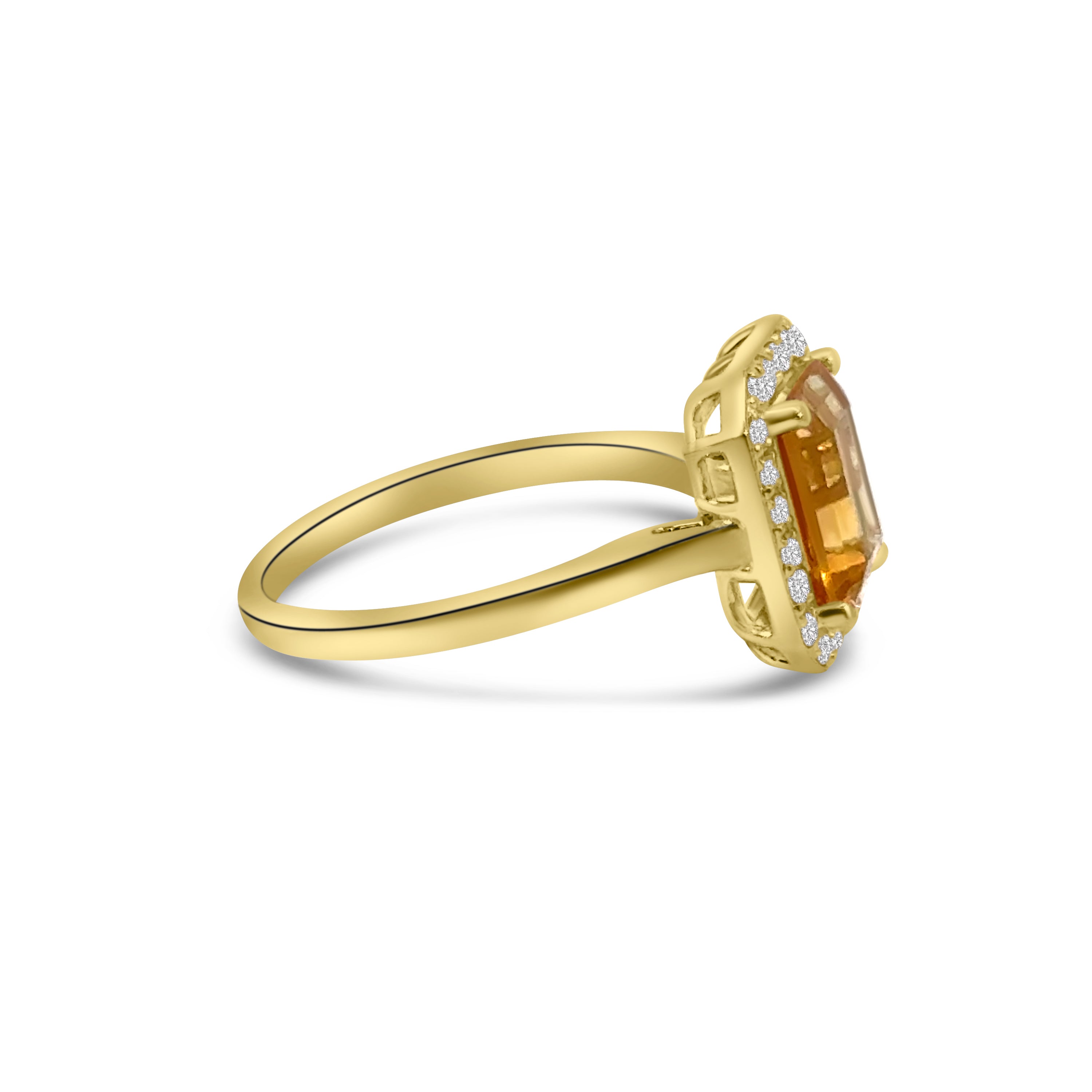 9kt Citrine and Diamond Dress Ring