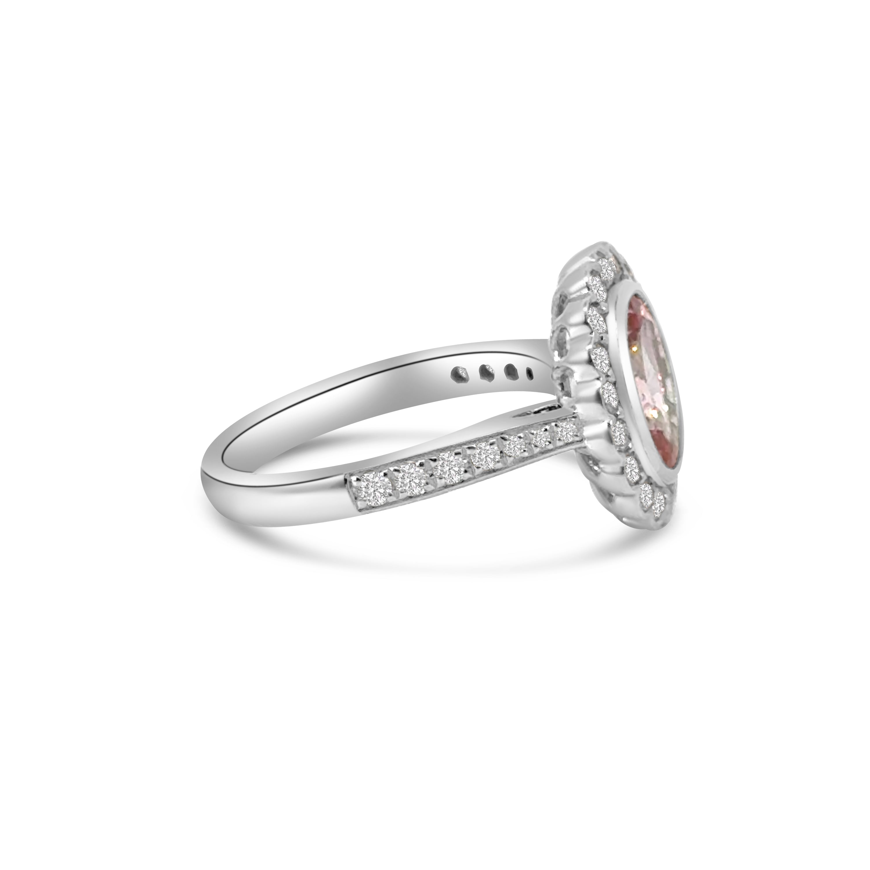 Platinum Morganite and Diamond Dress Ring