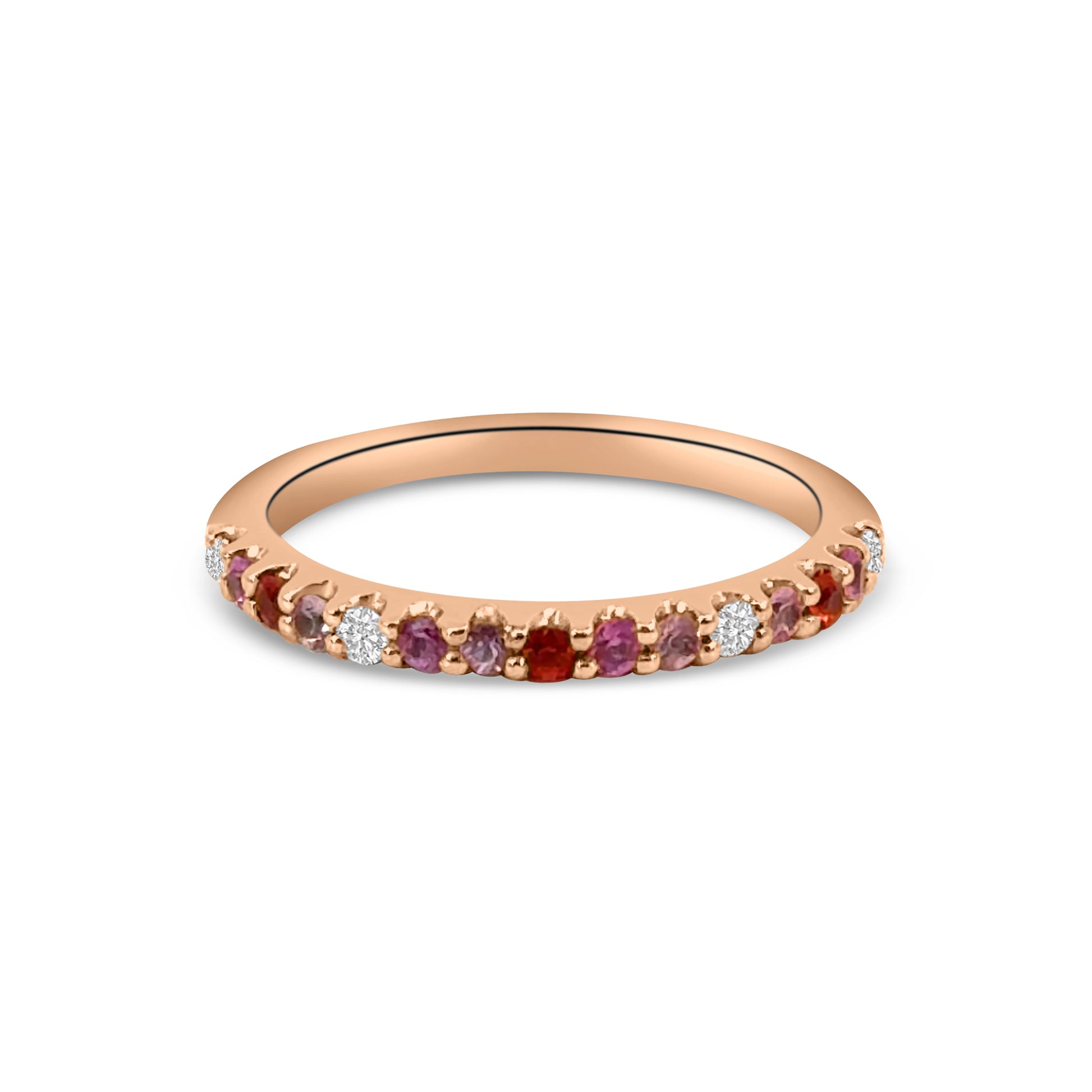 9kt Multi-Sapphire and Diamond Band