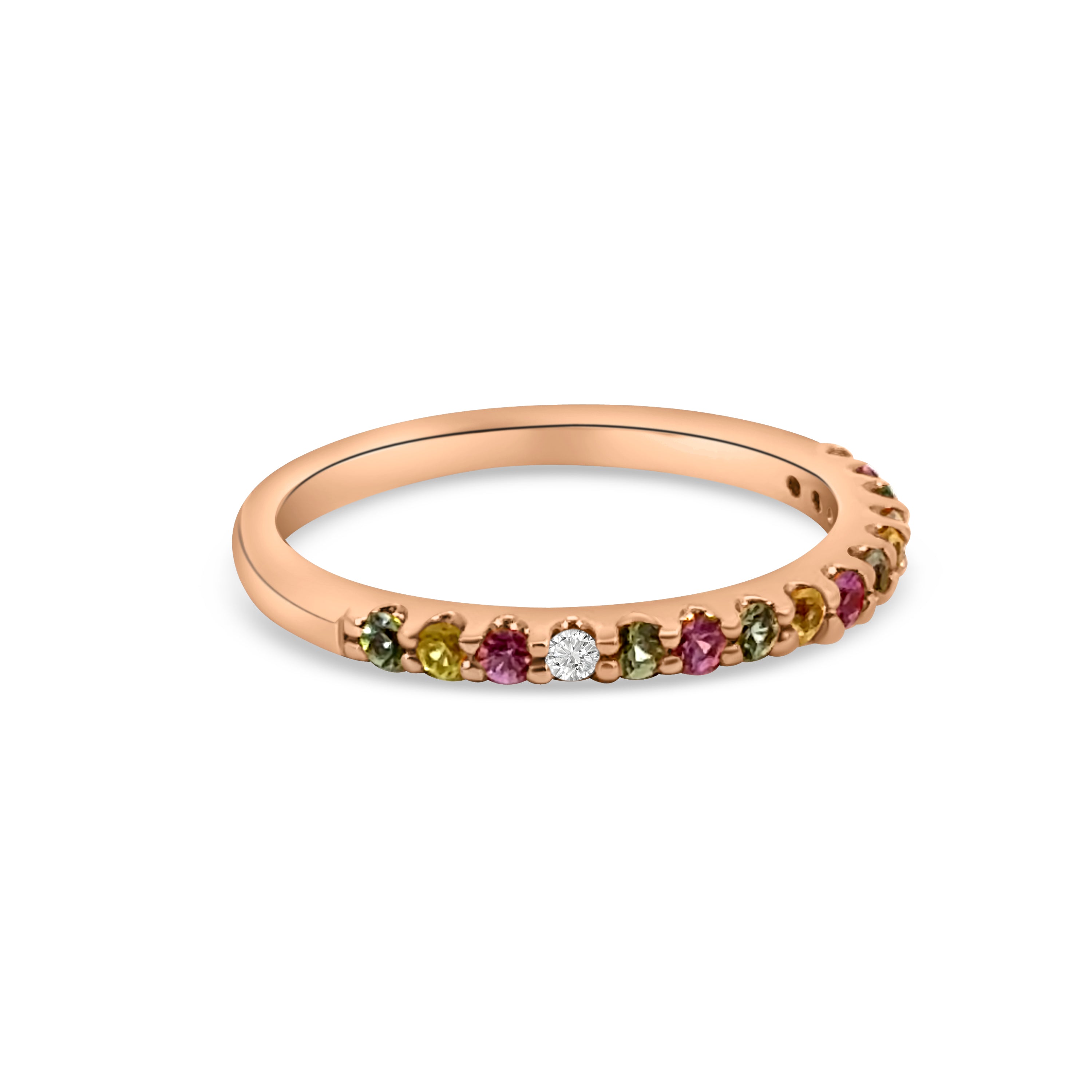 9kt Multi-Sapphire and Diamond Band