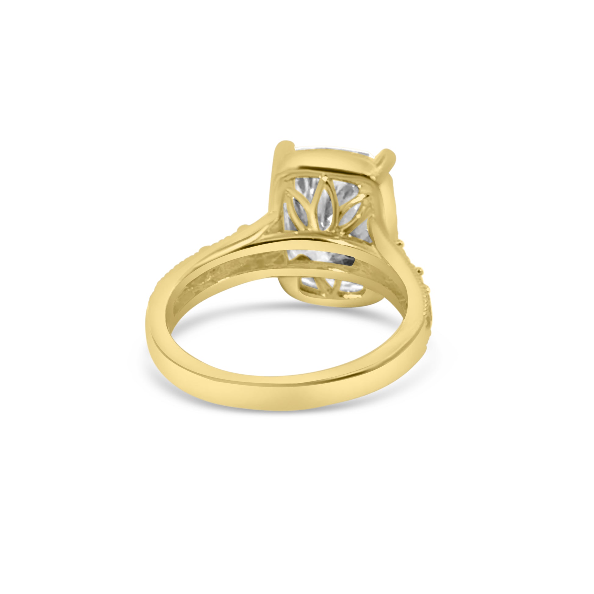 Lab Diamond 18kt Cushion Cut Solitaire Fancy Engagement Ring