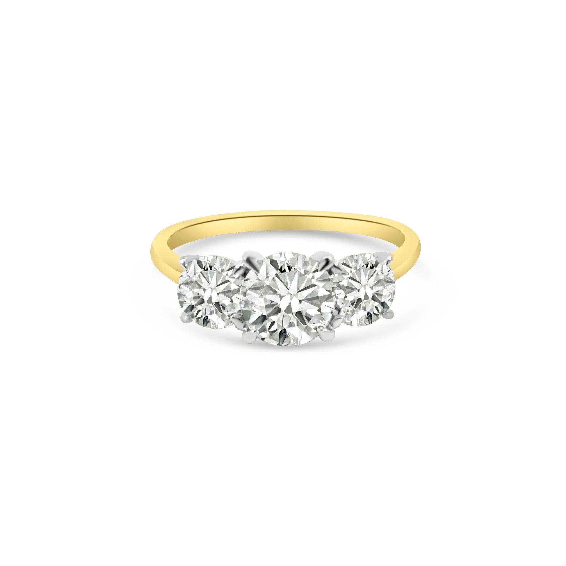 Lab Diamond 18kt Brilliant Cut Three Stone Engagement Ring