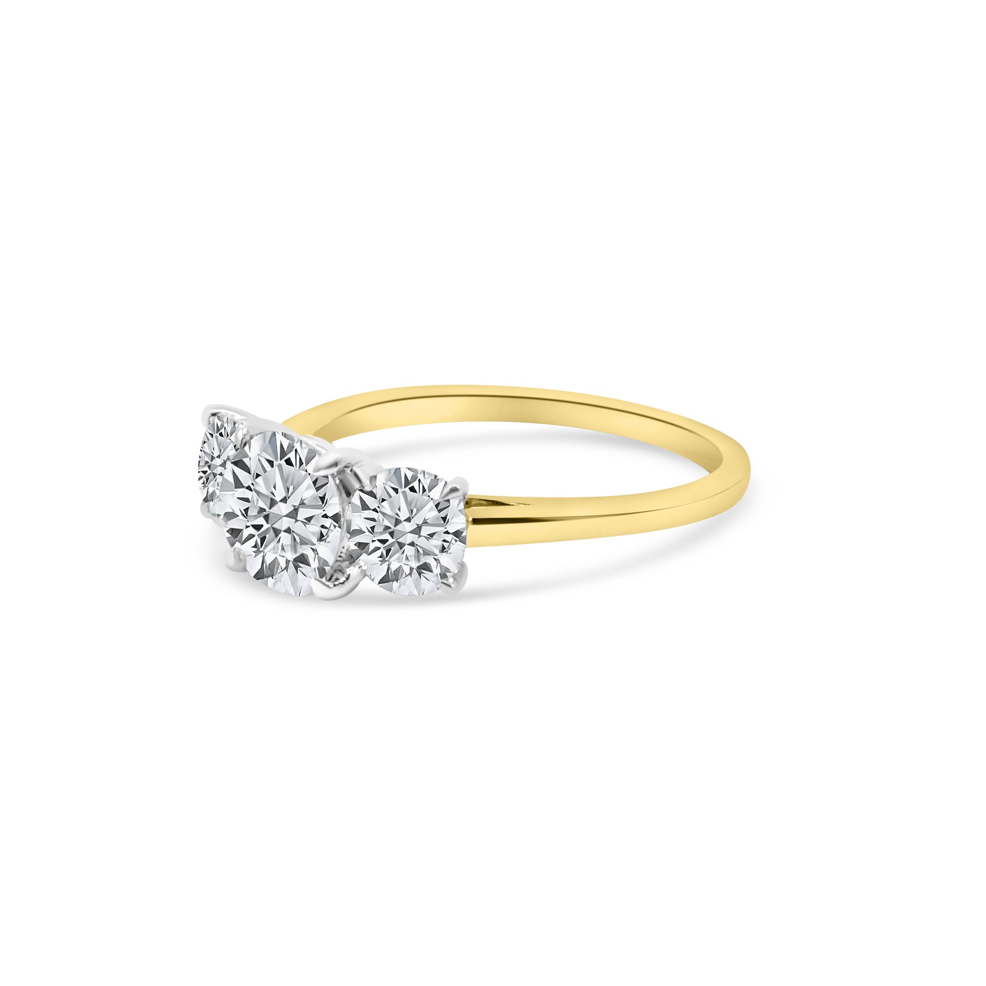 Lab Diamond 18kt Brilliant Cut Three Stone Engagement Ring