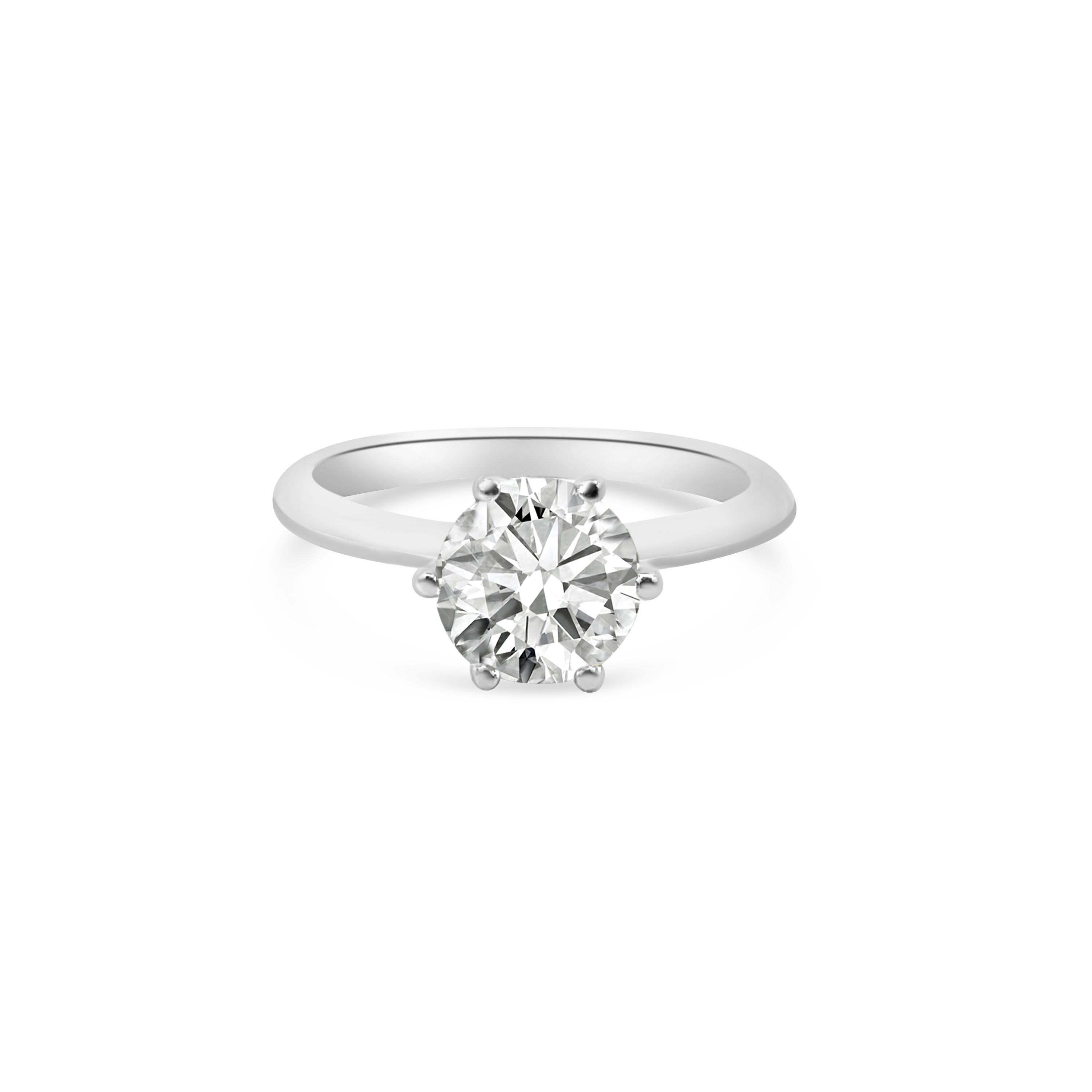 Lab Diamond Platinum Brilliant Cut Solitaire Engagement Ring