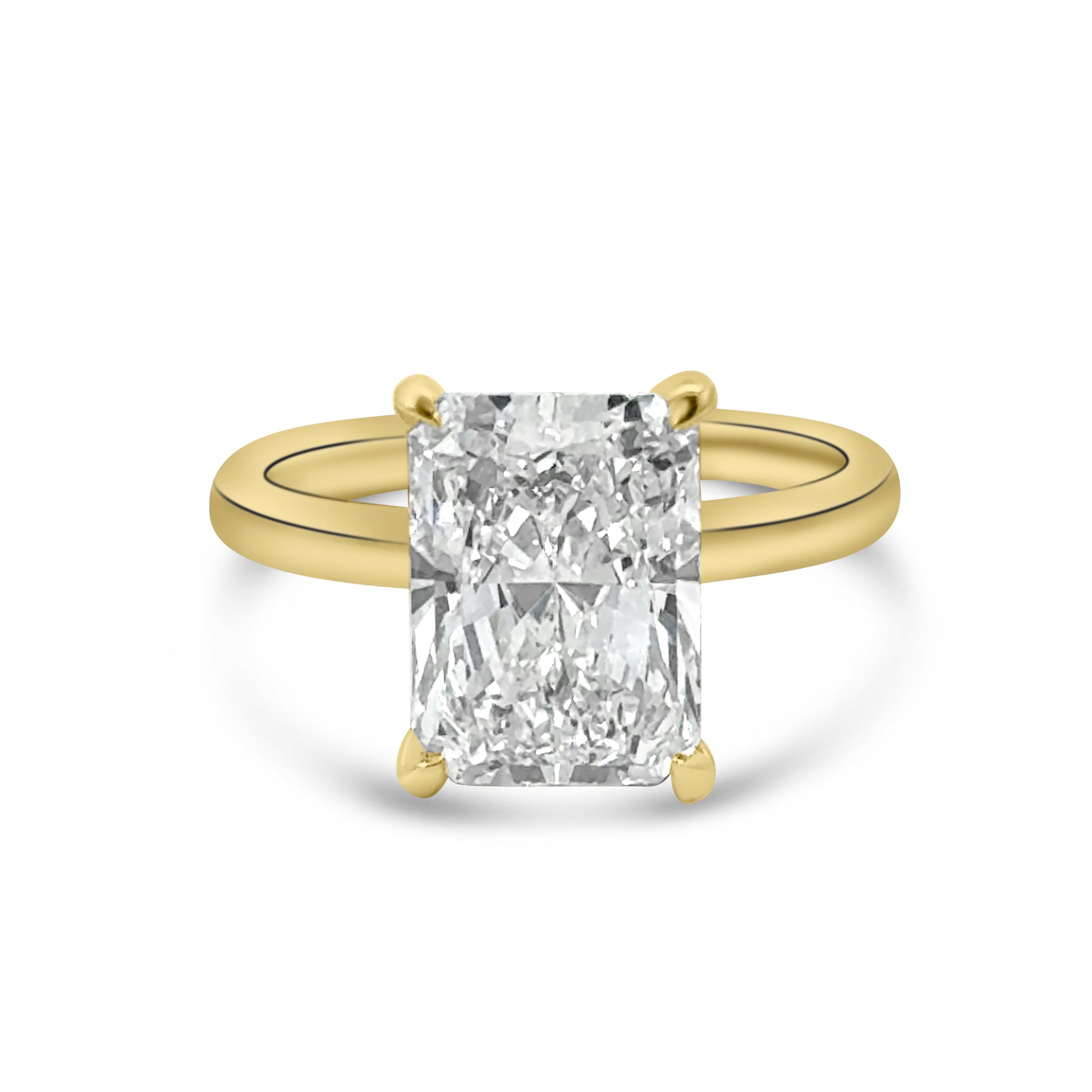 Lab Diamond 18kt Radiant Cut Solitaire Engagement Ring