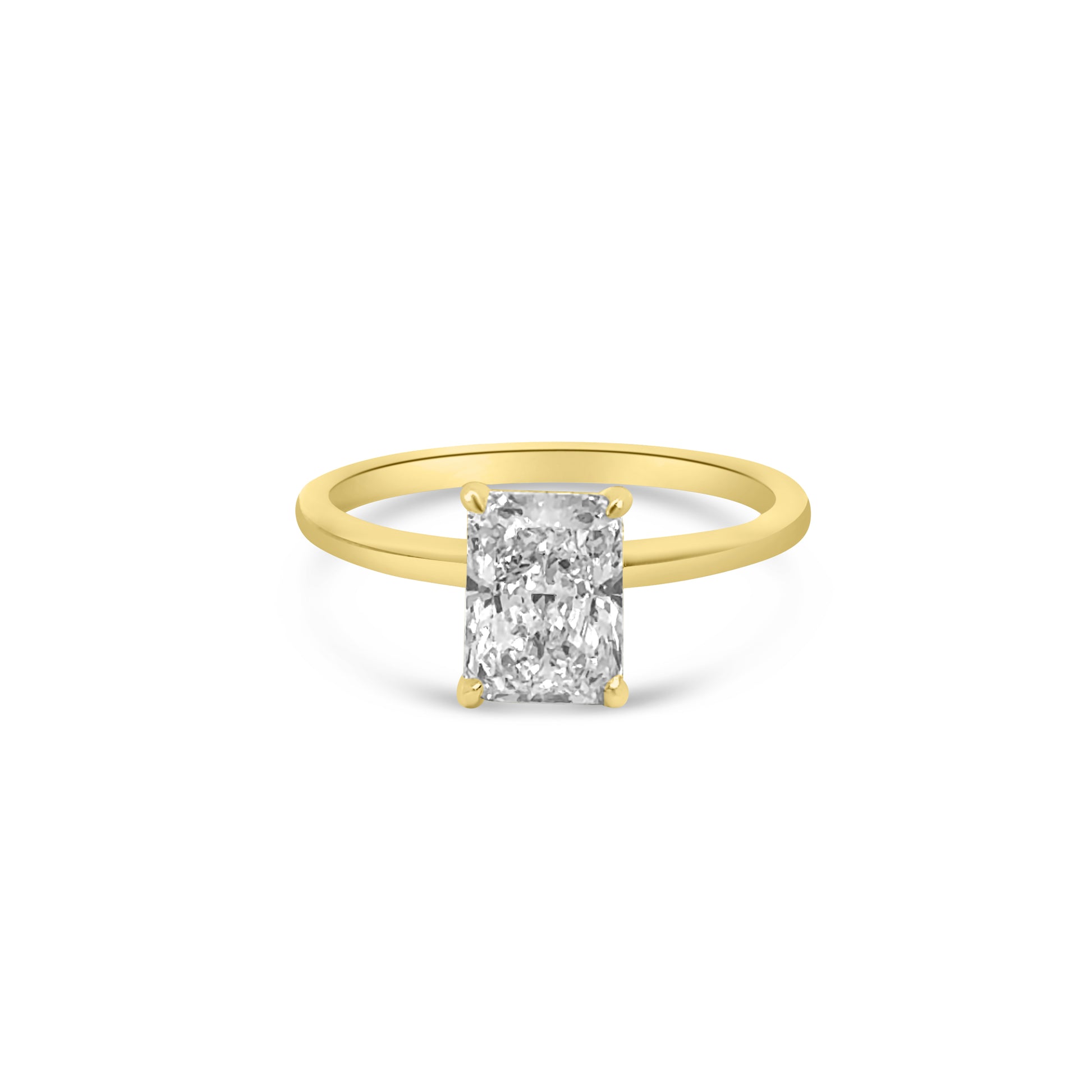 Lab Diamond 18kt Radiant Cut Solitaire Engagement Ring