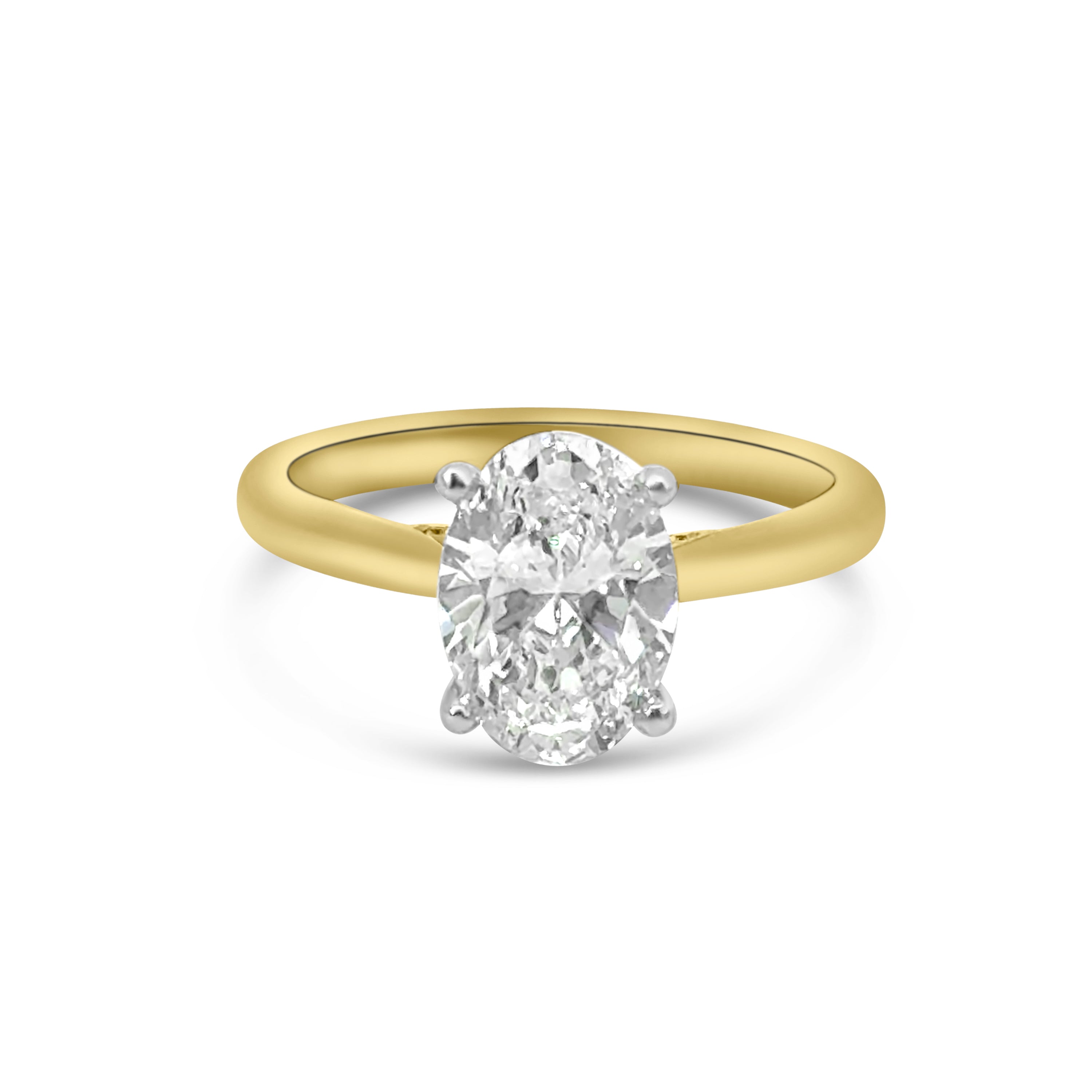 Lab Diamond 18kt Oval Cut Solitaire Engagement Ring