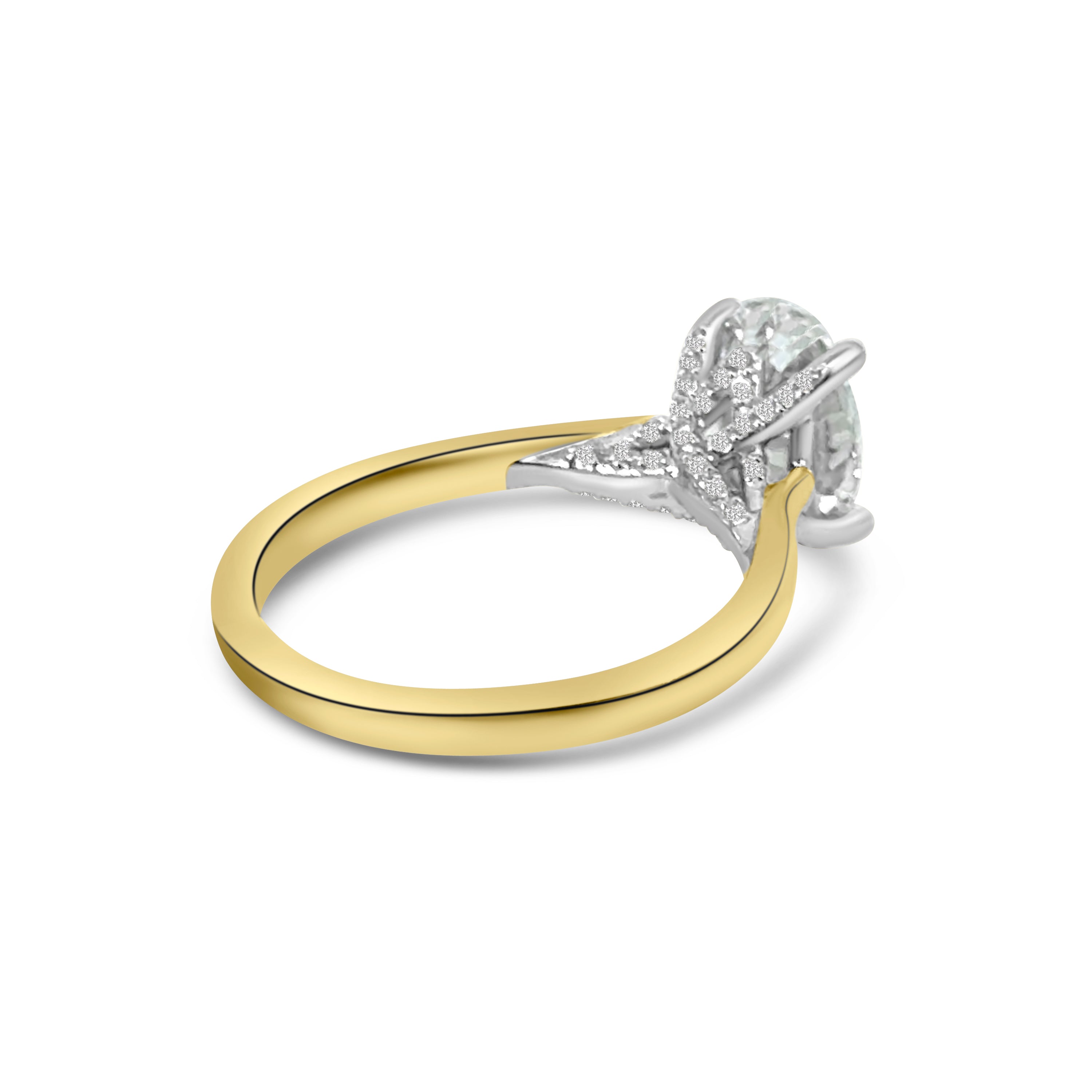 Lab Diamond 18kt Oval Cut Solitaire Engagement Ring