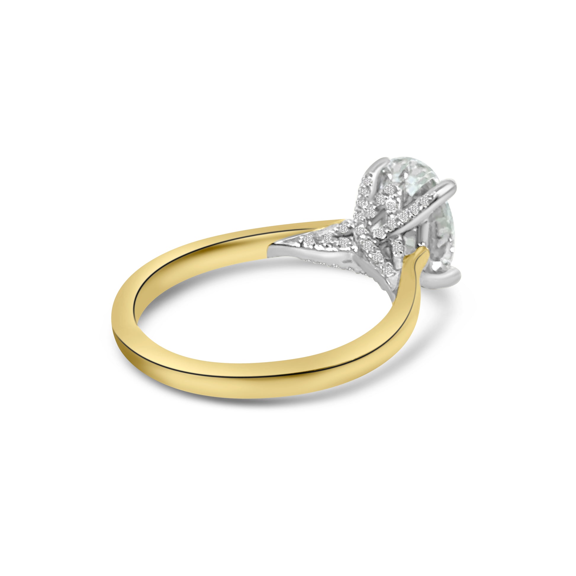 Lab Diamond 18kt Oval Cut Solitaire Engagement Ring