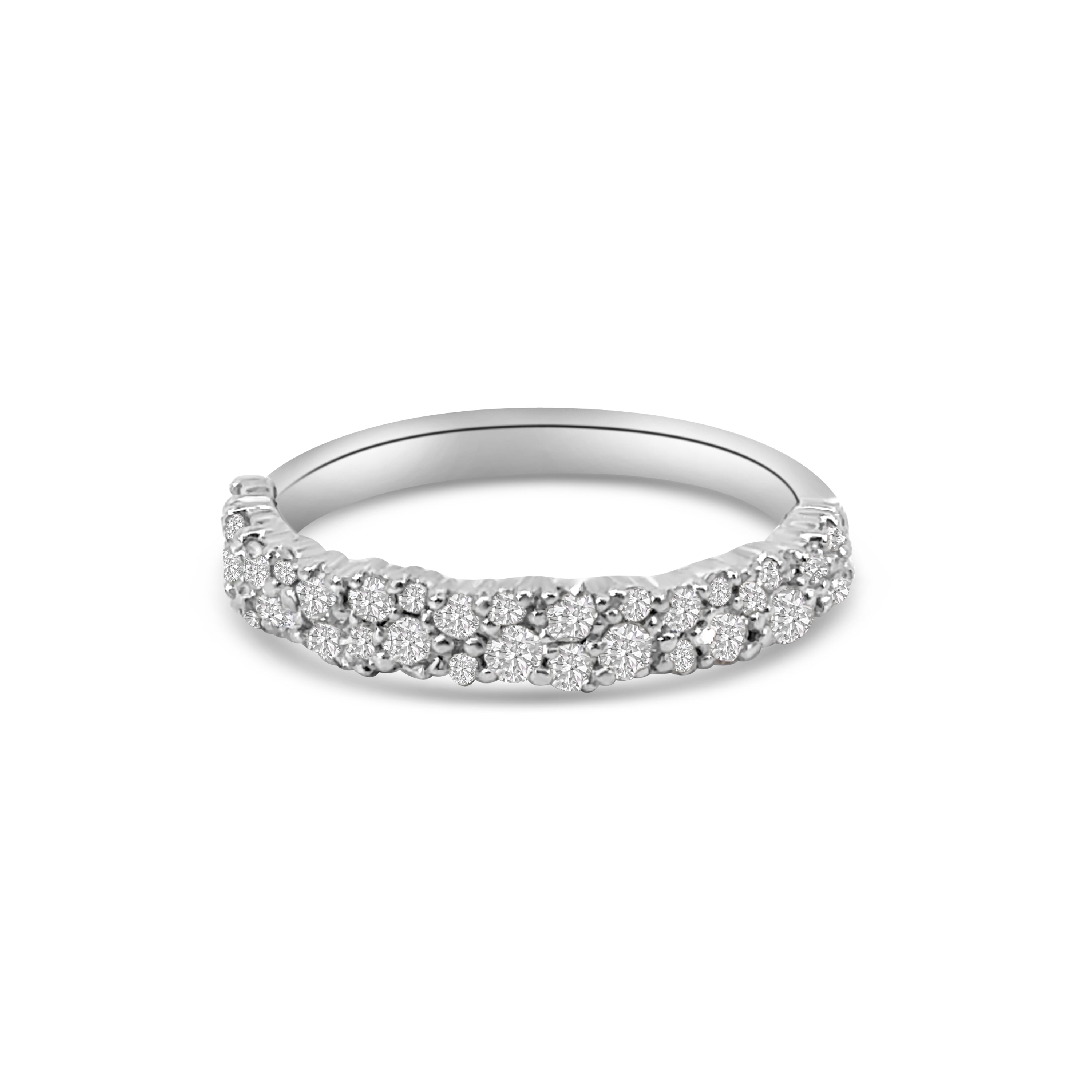 9kt Double Row Claw Set Band