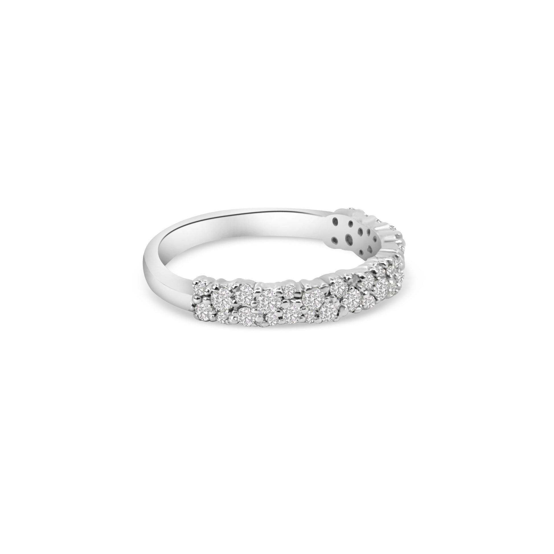 9kt Double Row Claw Set Band
