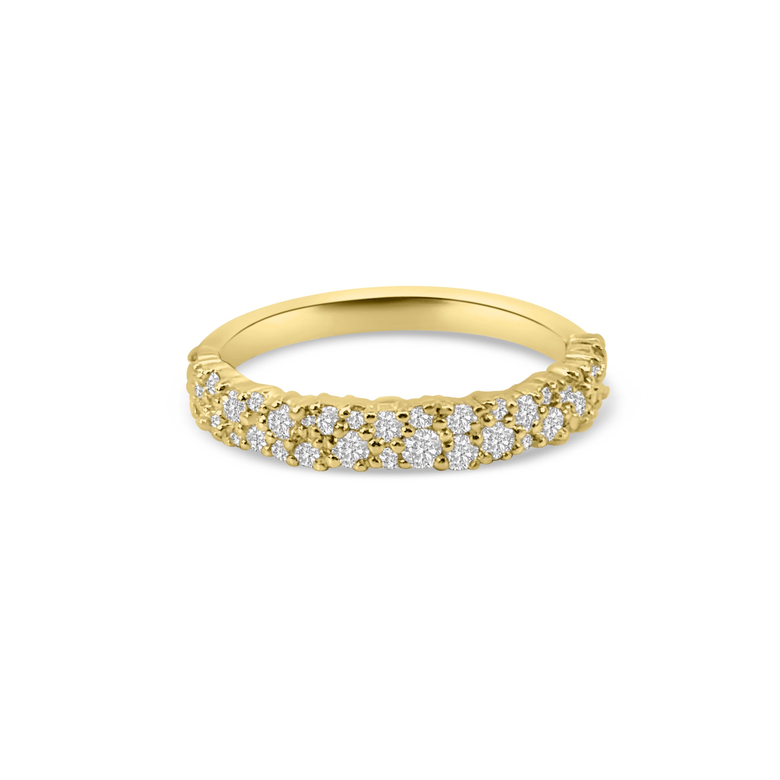 9kt Double Row Claw Set Band