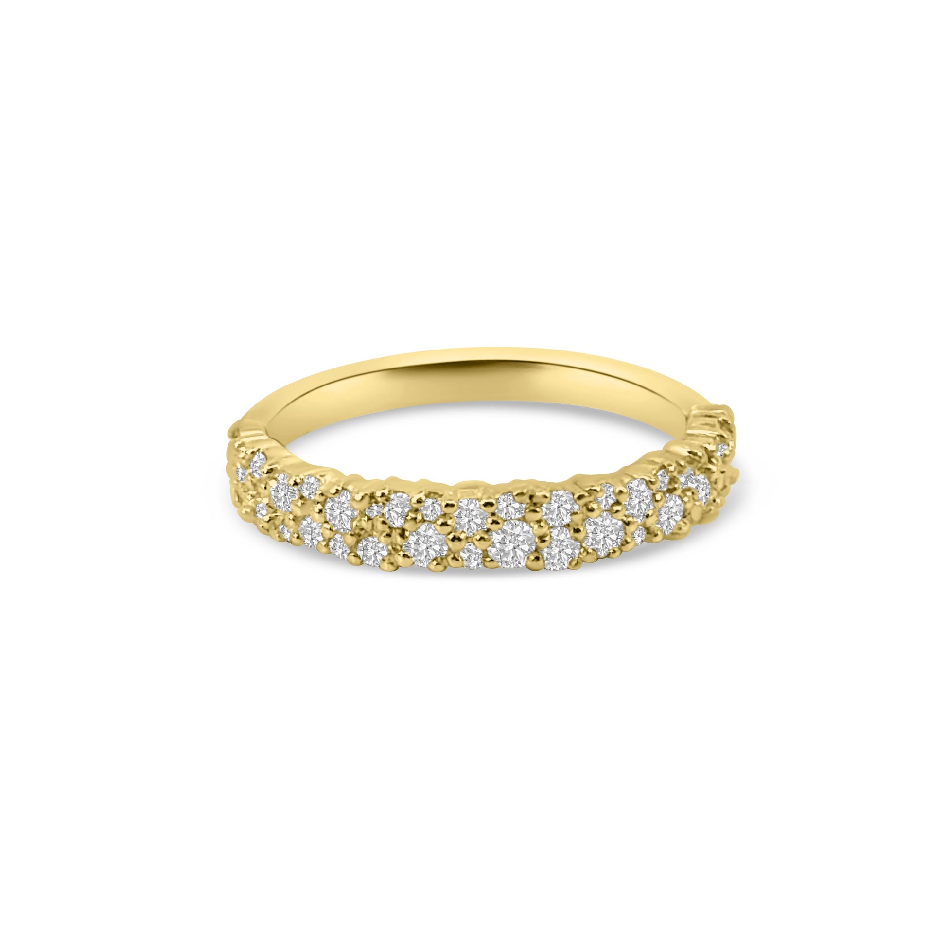9kt Double Row Claw Set Band
