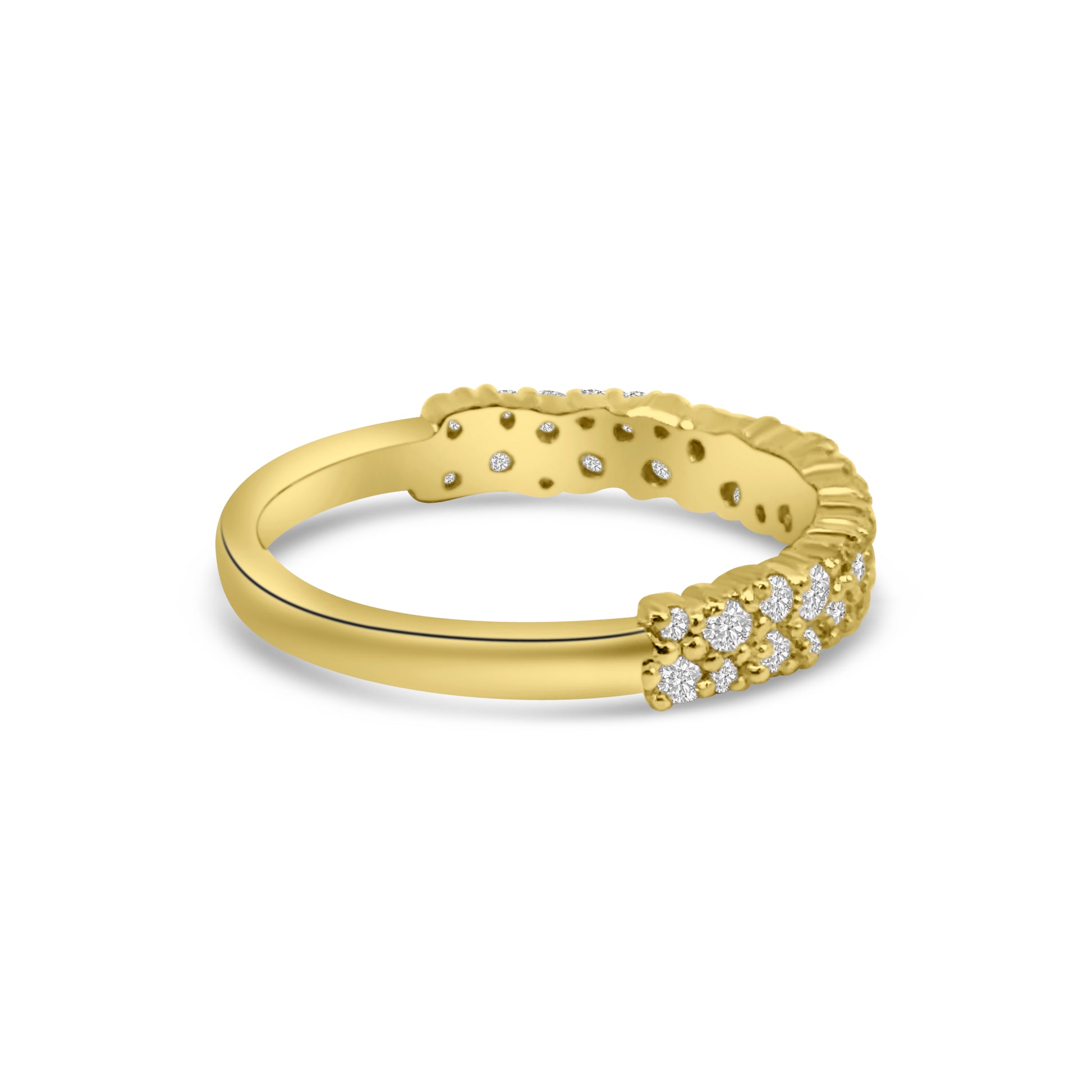 9kt Double Row Claw Set Band