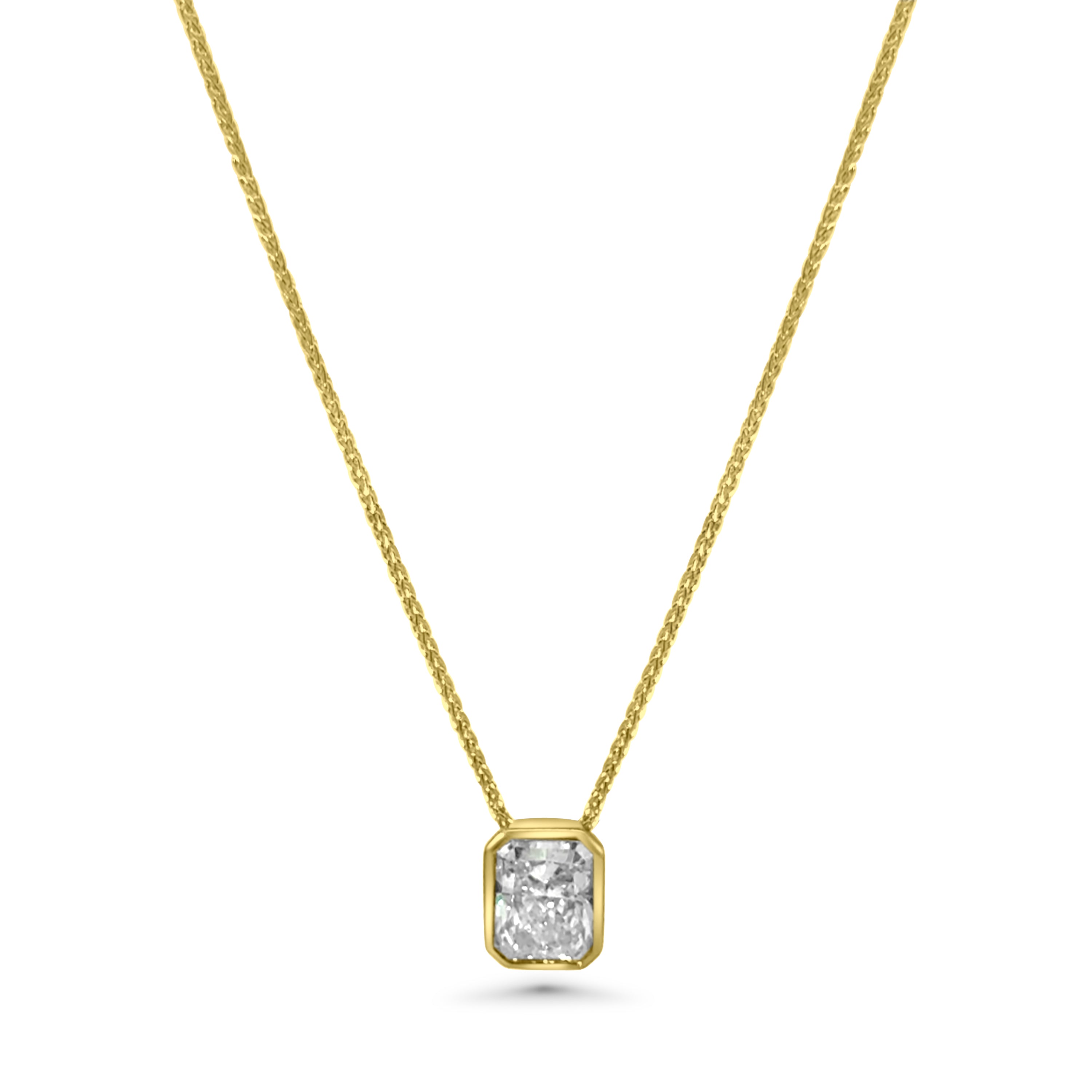9kt Bezel Set Radiant Diamond Pendant