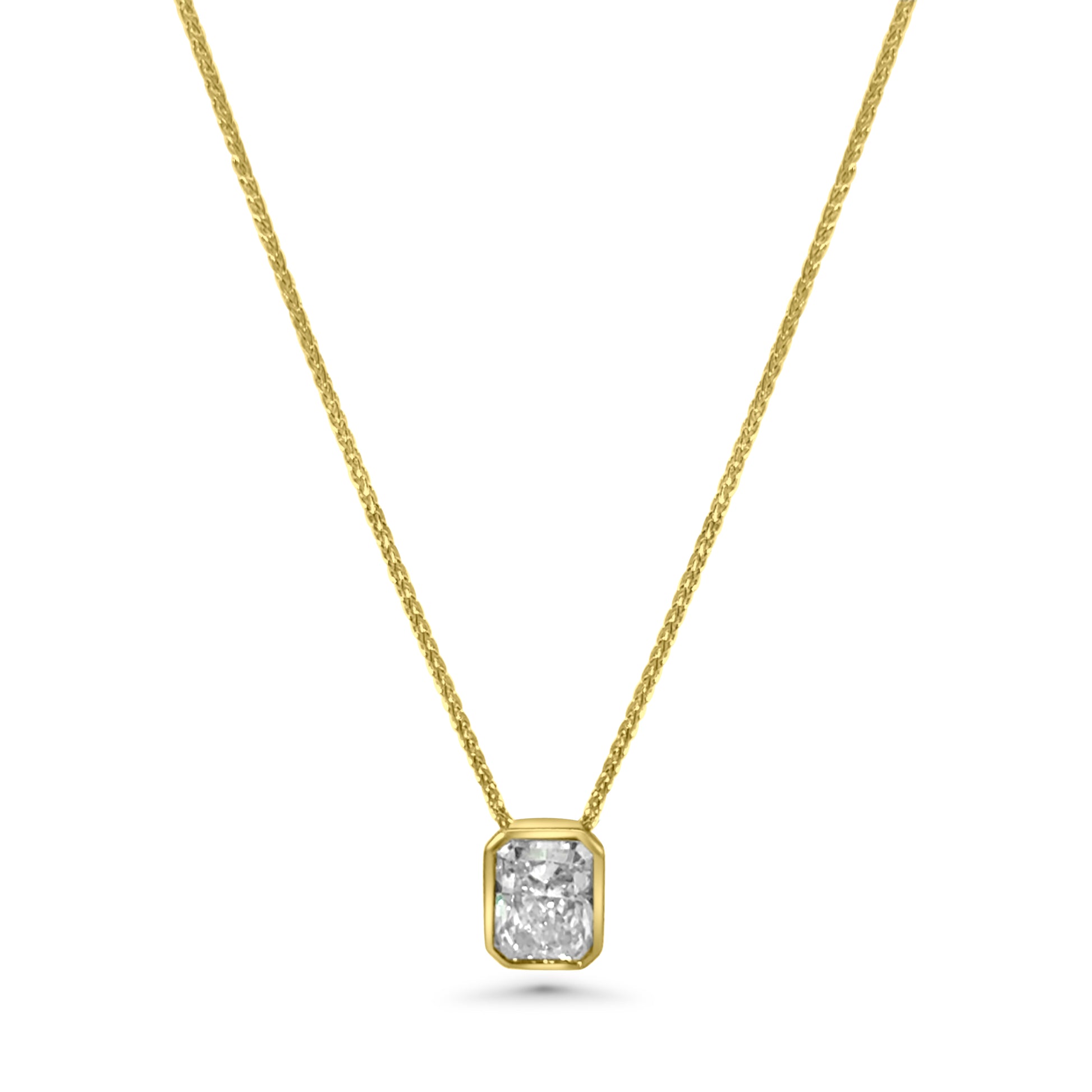 9kt Bezel Set Radiant Diamond Pendant