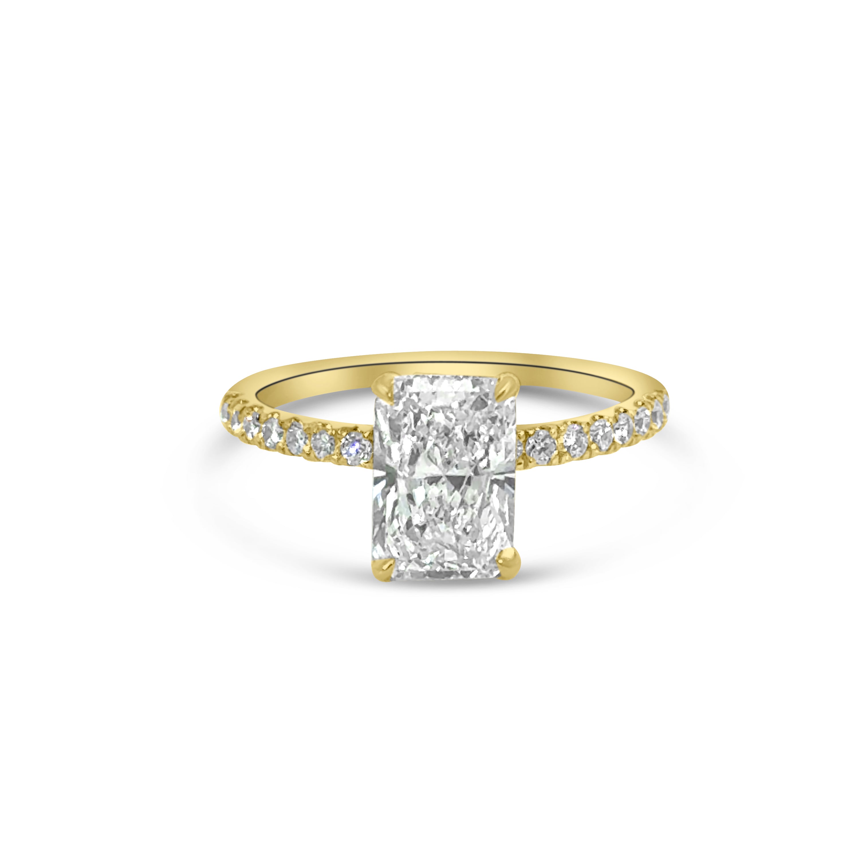 Lab Diamond 9kt Radiant Cut Solitaire Engagement Ring