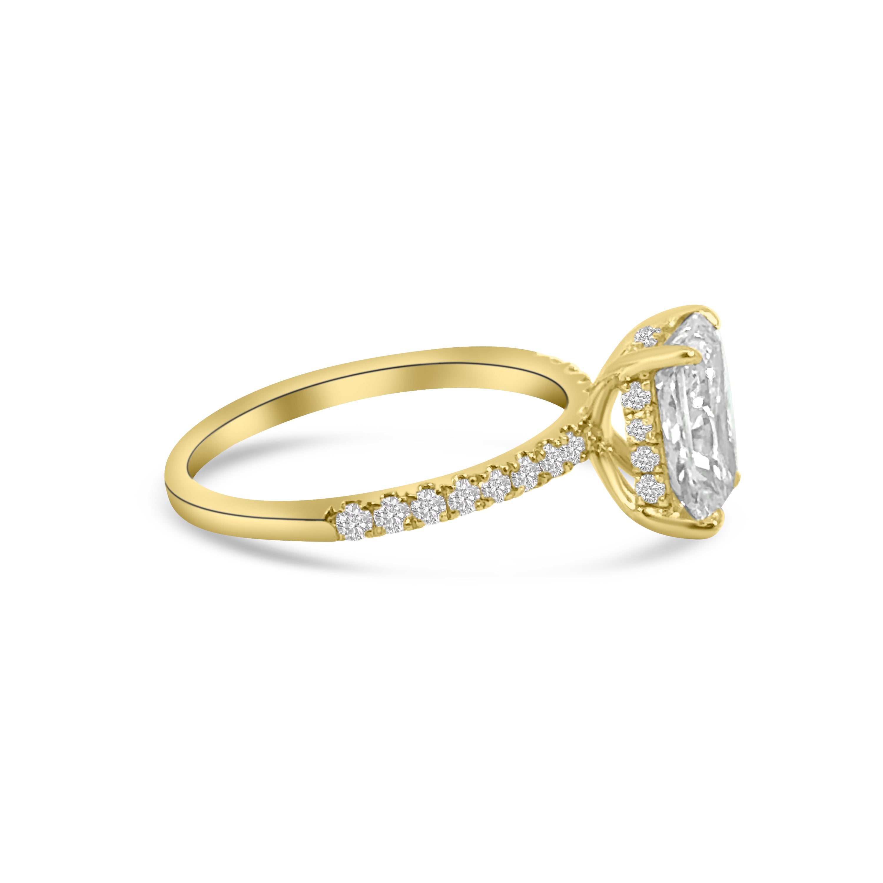 Lab Diamond 9kt Radiant Cut Solitaire Engagement Ring
