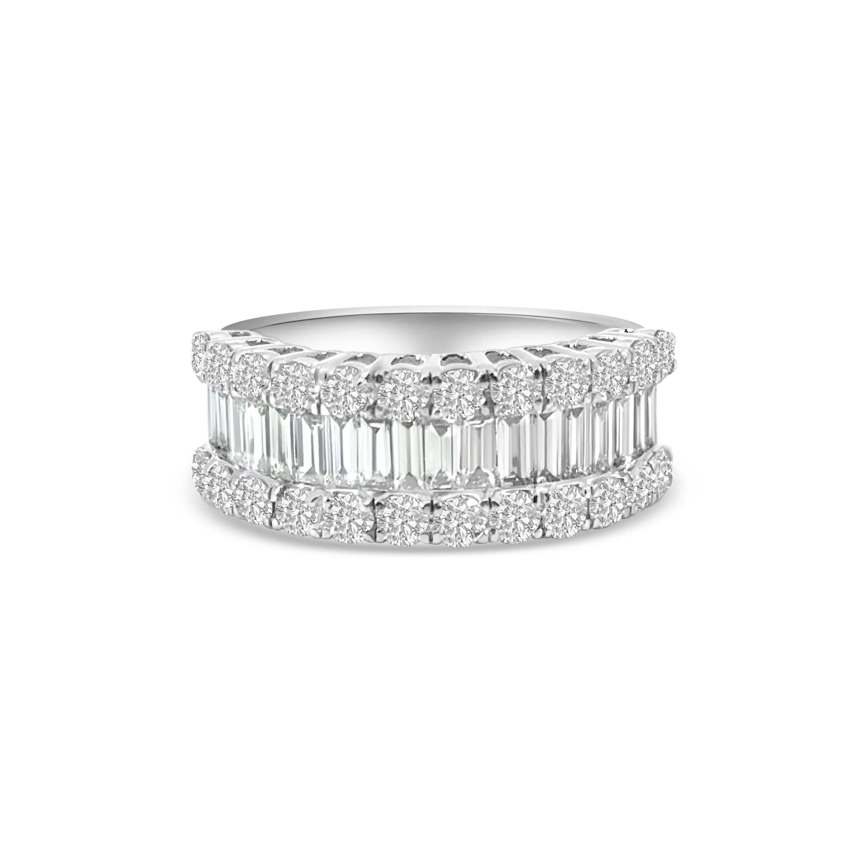 9kt Brilliant and Baguette Cut Dress Ring