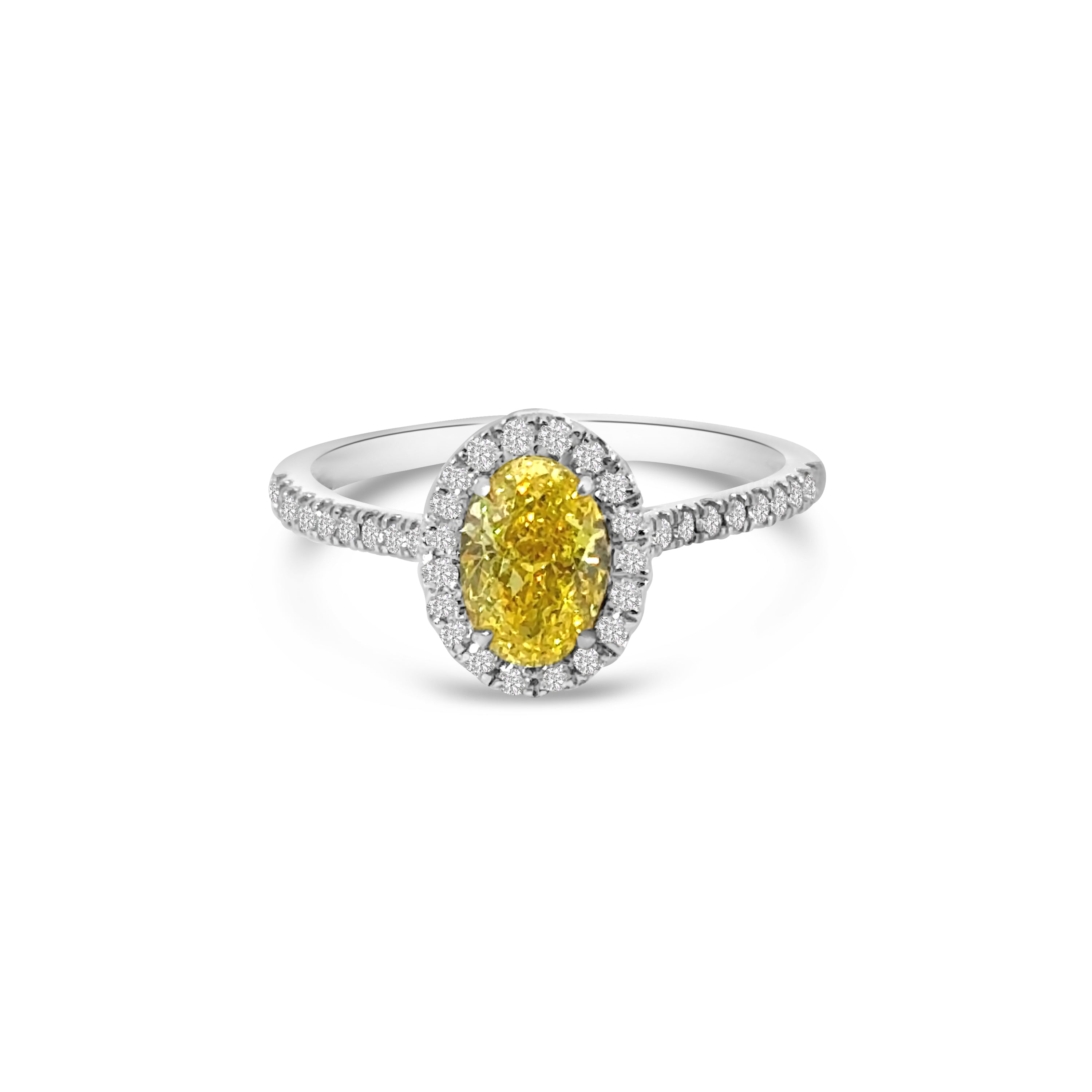 Platinum Yellow and White Diamond Dress Ring