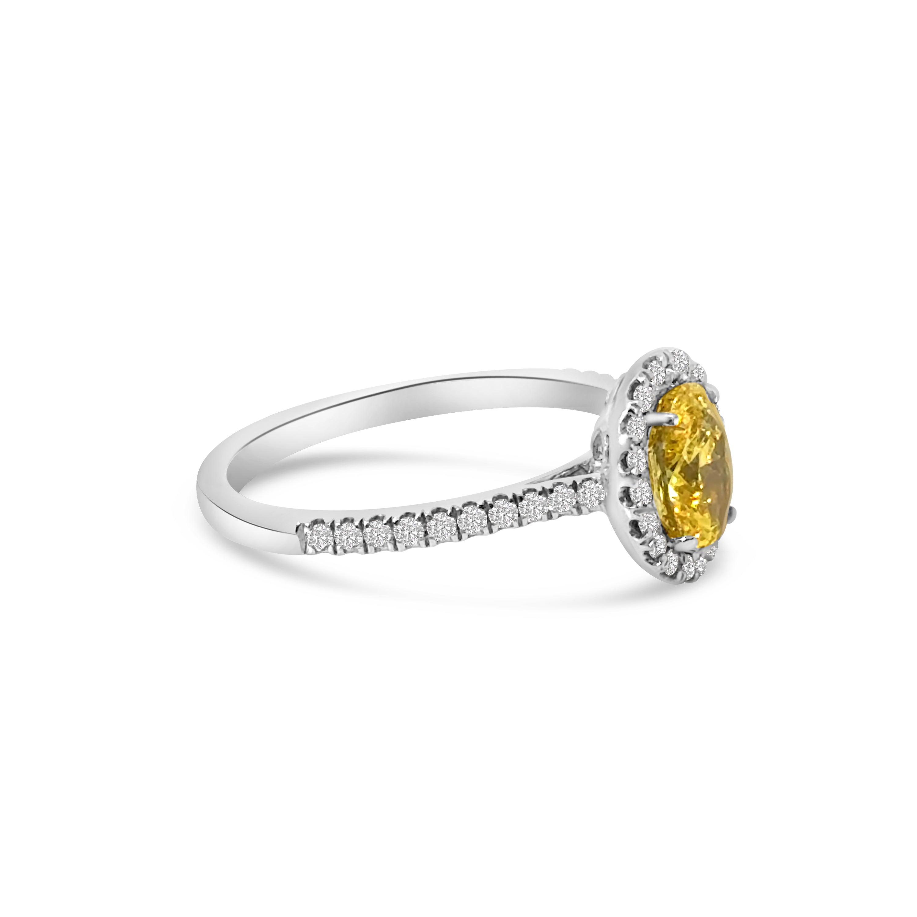 Platinum Yellow and White Diamond Dress Ring