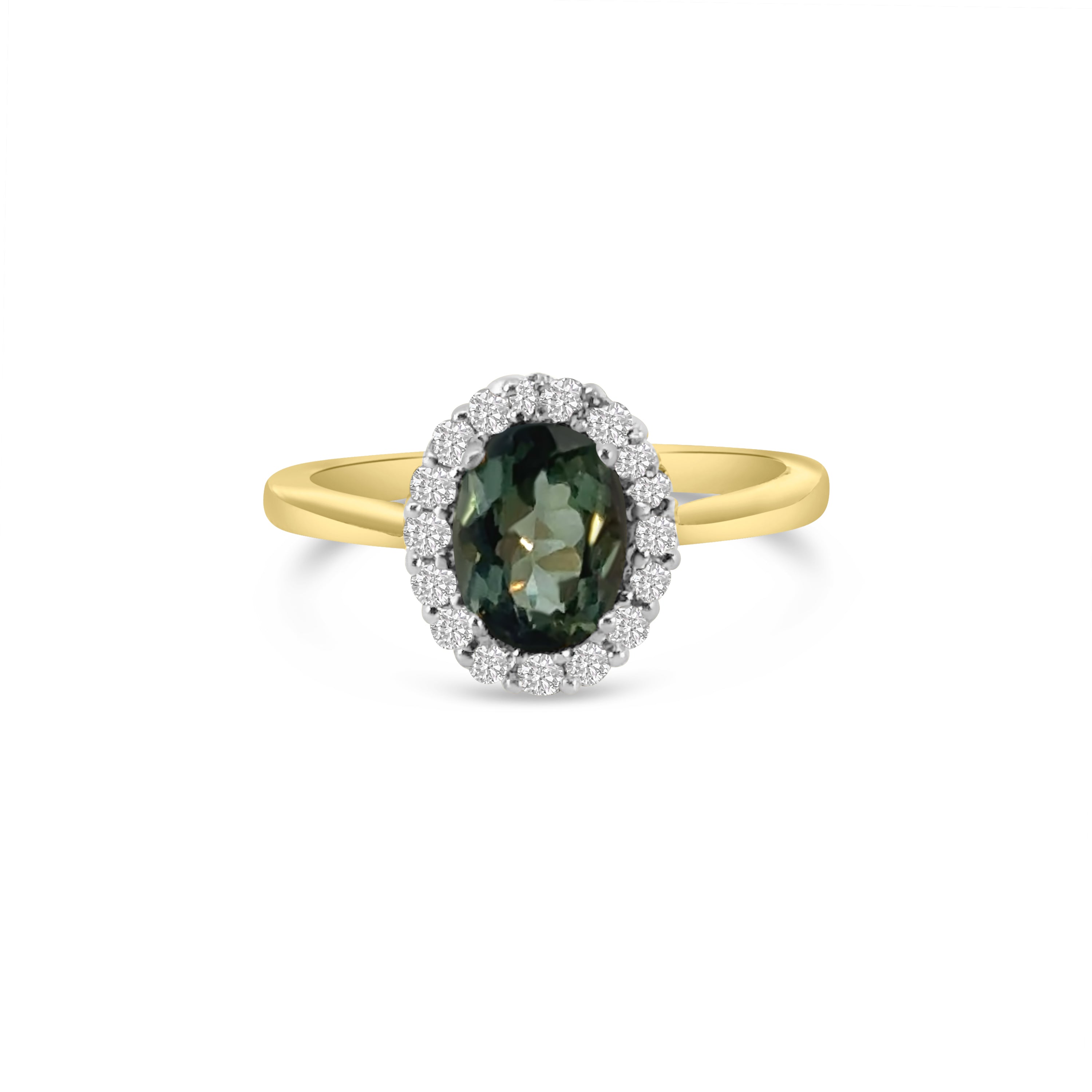 9kt Green Tourmaline and Diamond Dress Ring