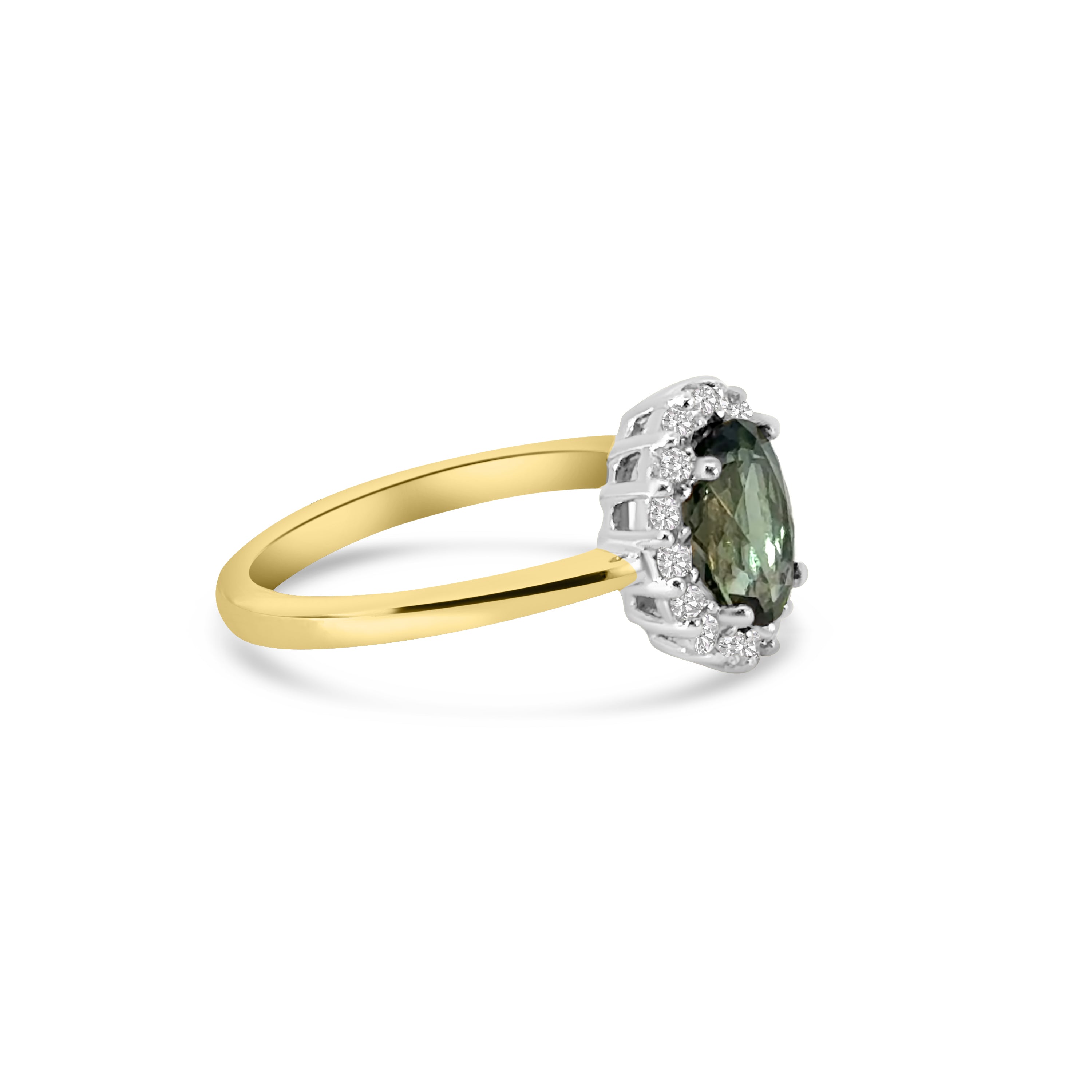 9kt Green Tourmaline and Diamond Dress Ring