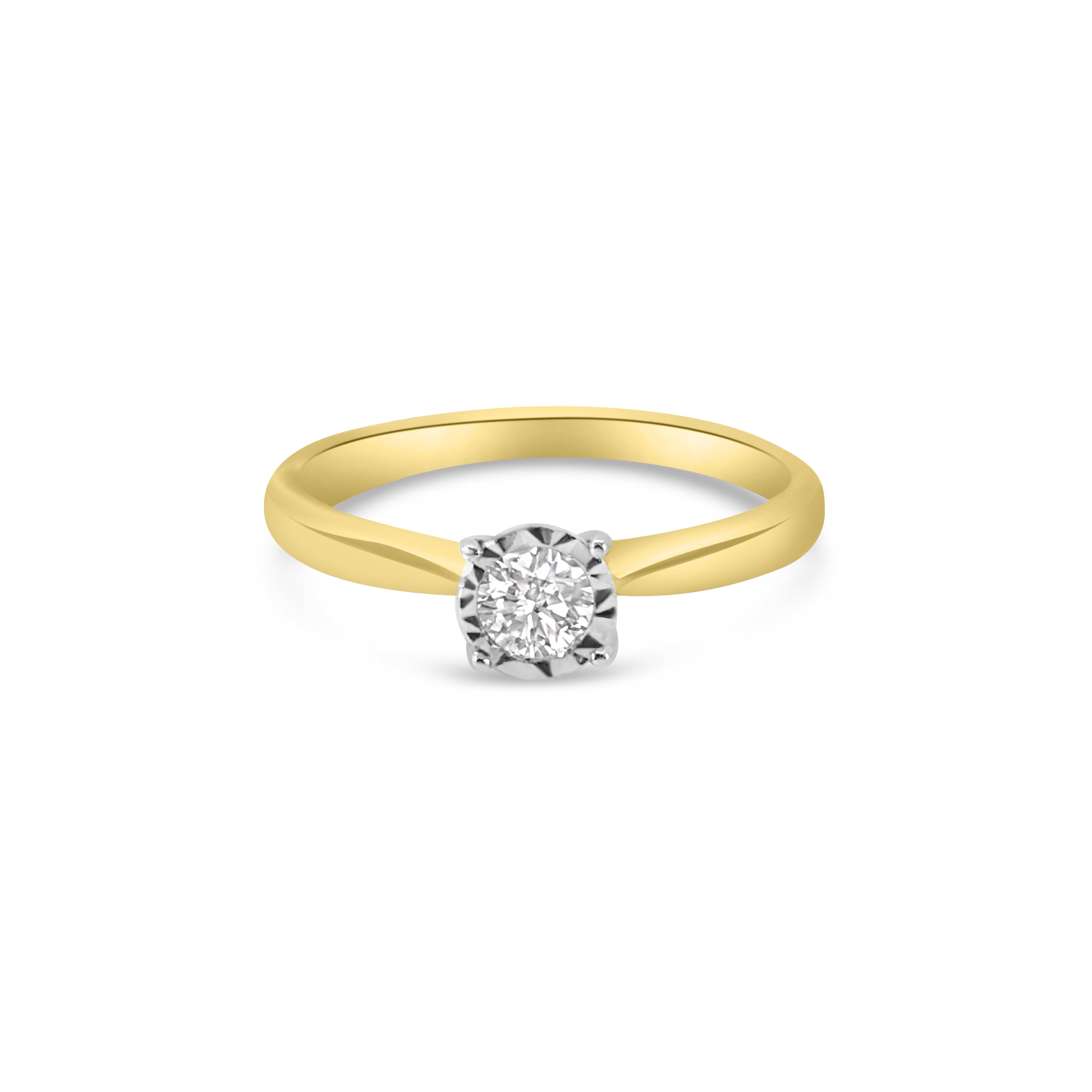 9kt Illustion Solitaire Diamond Engagement Ring