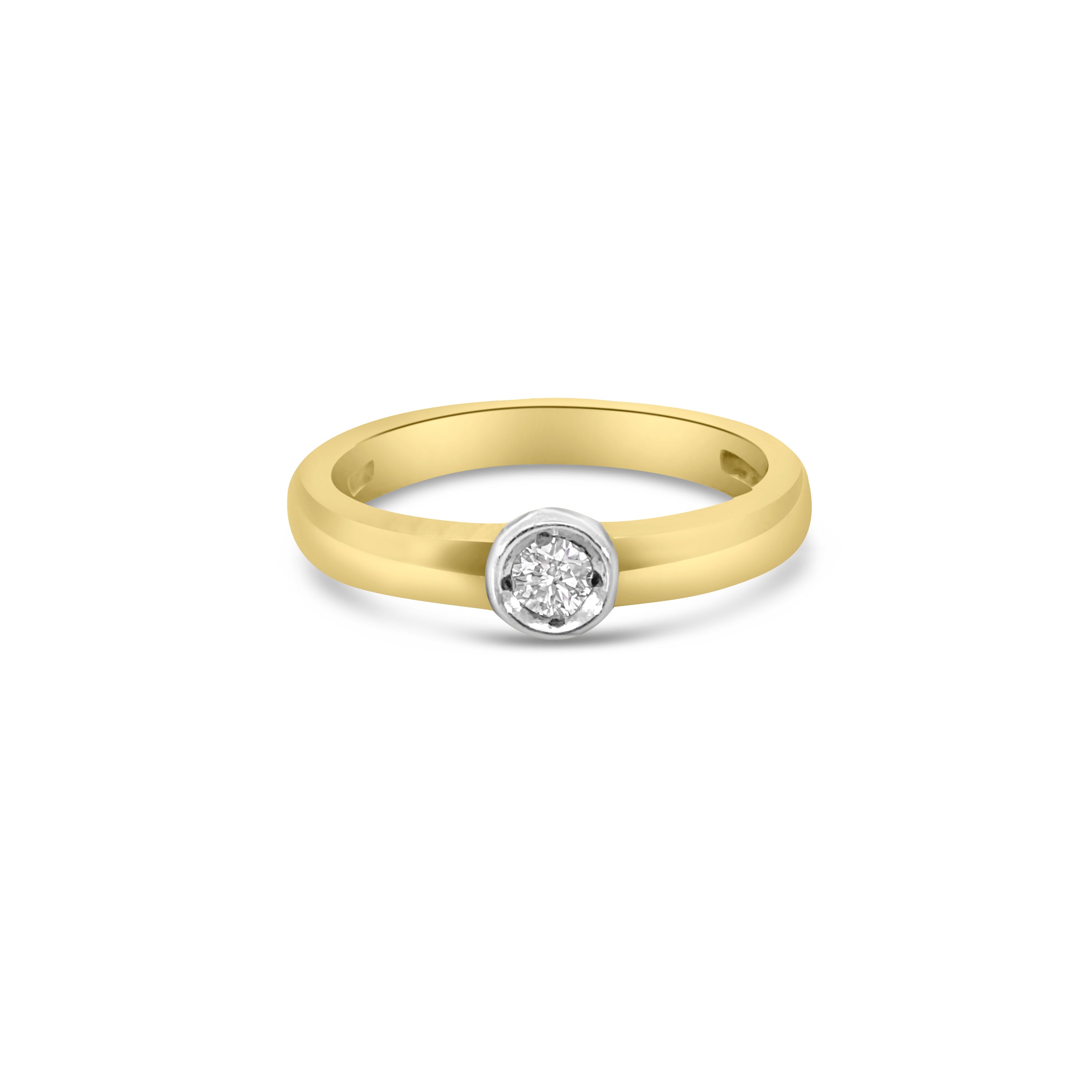 9kt Diamond Bezel Set Engagement Ring