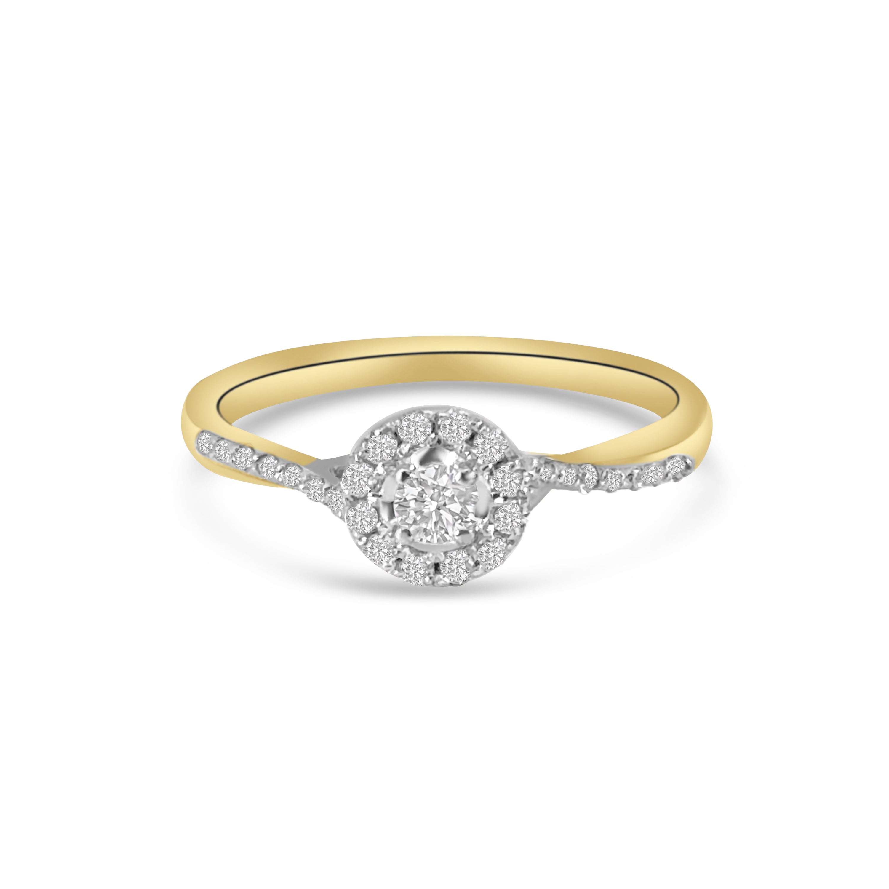 9kt Halo Diamond Engagement Ring