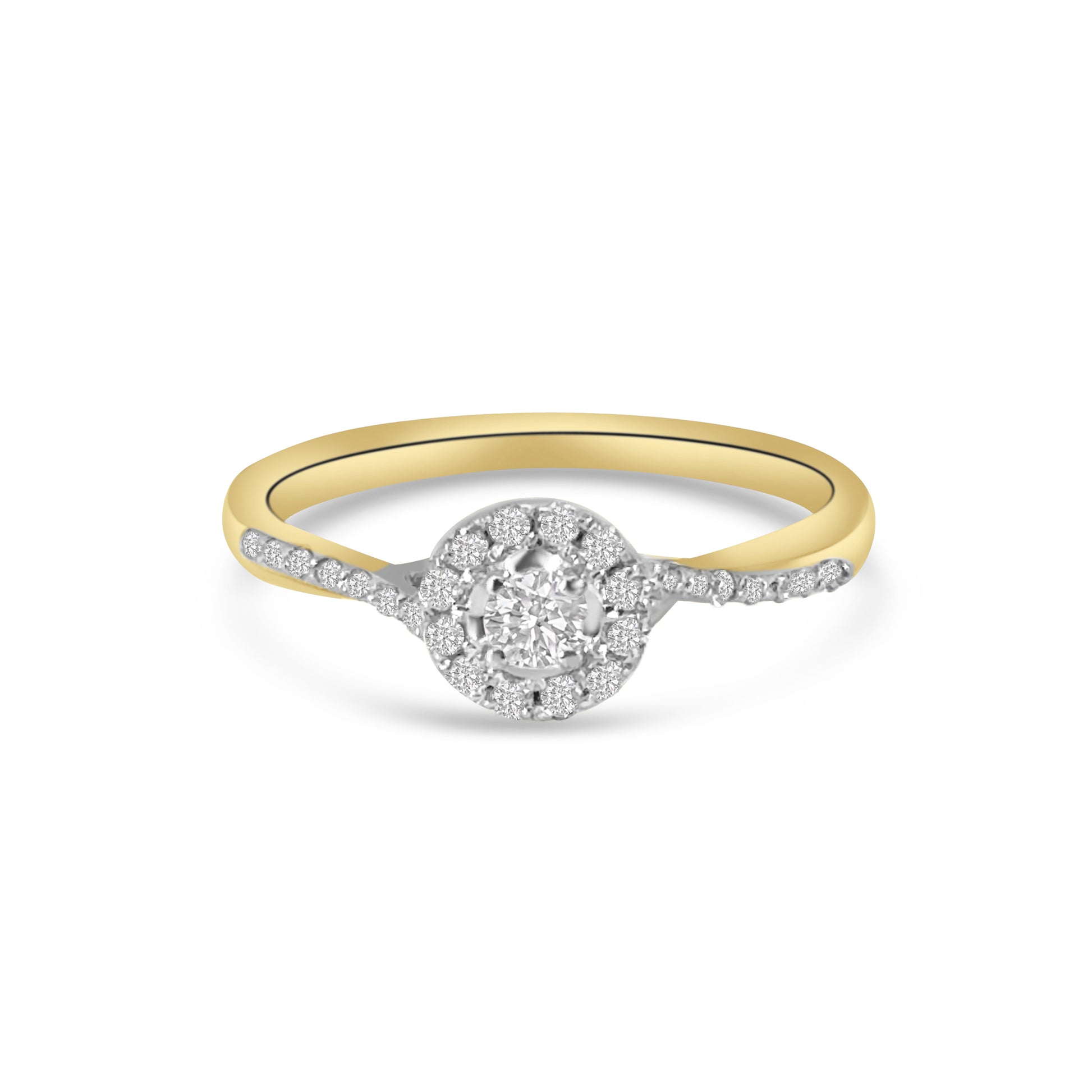 9kt Halo Diamond Engagement Ring