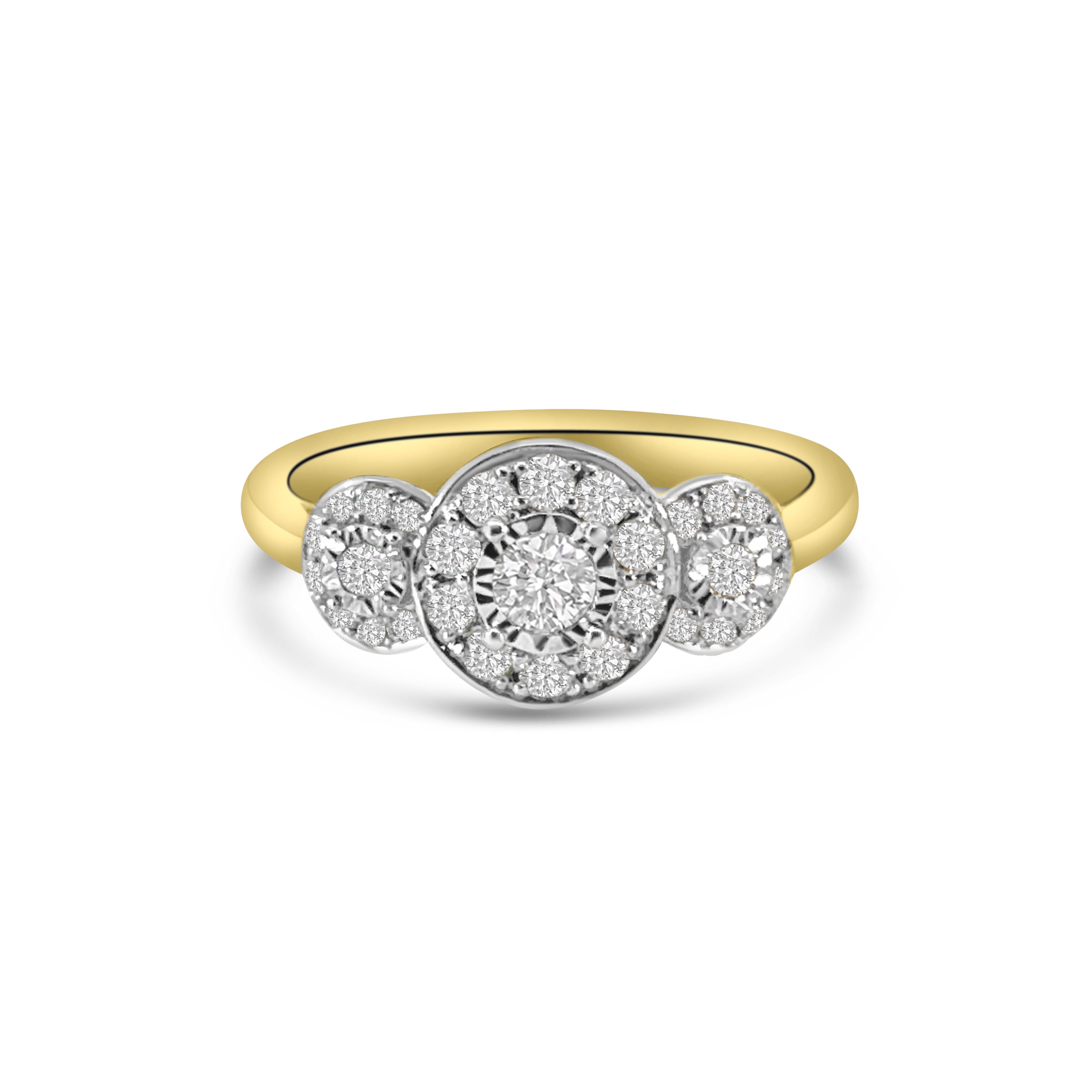 9kt Diamond Three Stone Engagement Ring