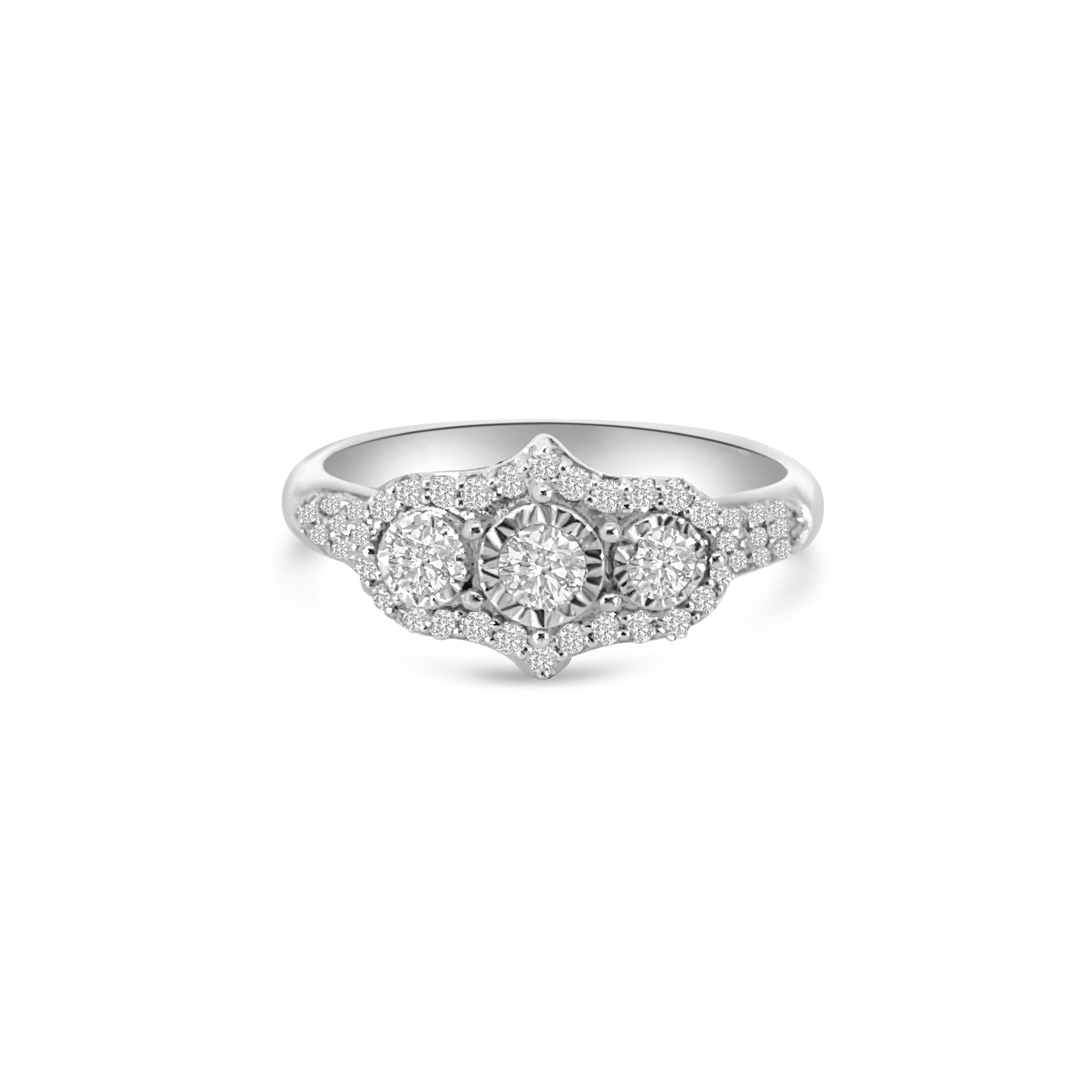 9kt Diamond Vintage Style Engagement Ring