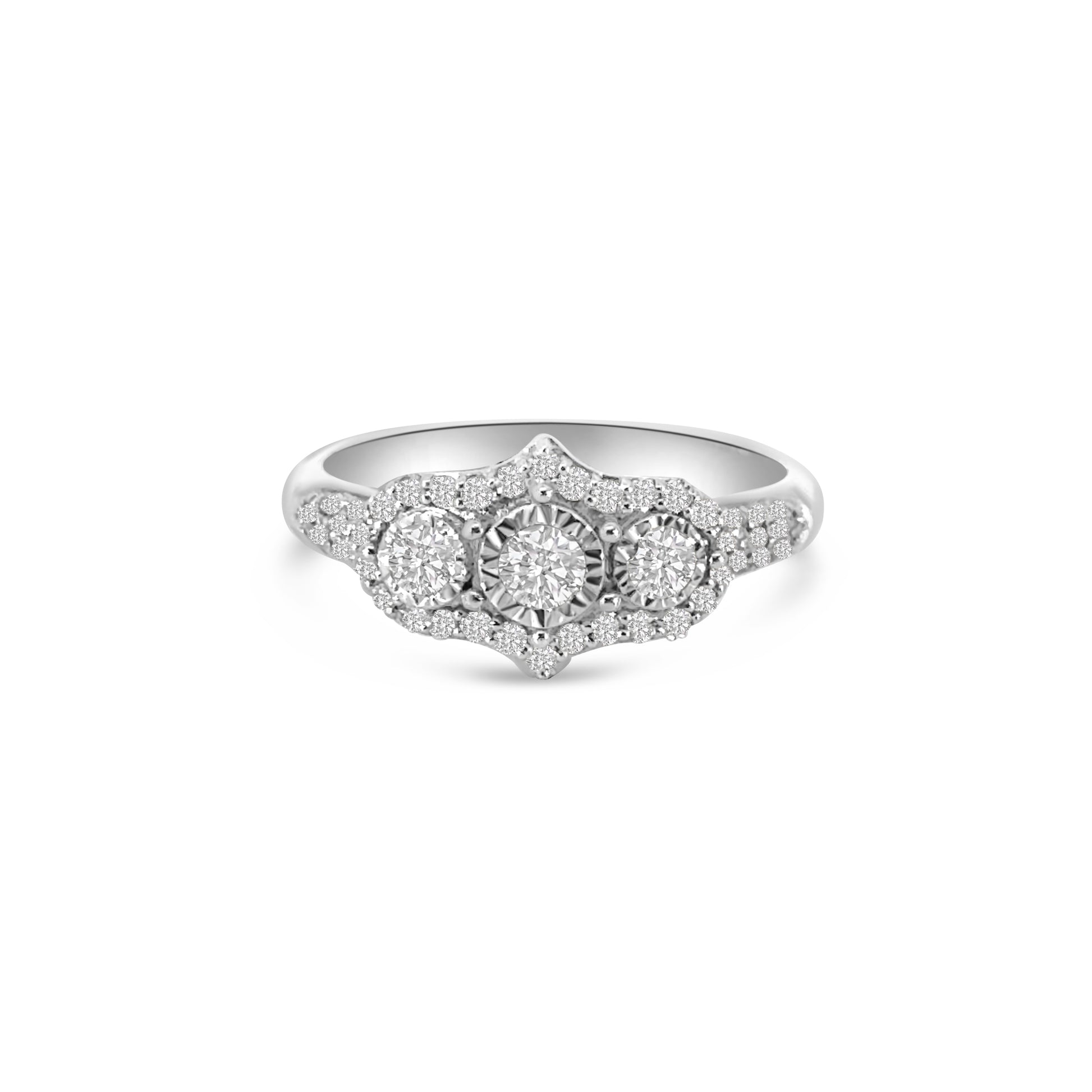 9kt Diamond Vintage Style Engagement Ring