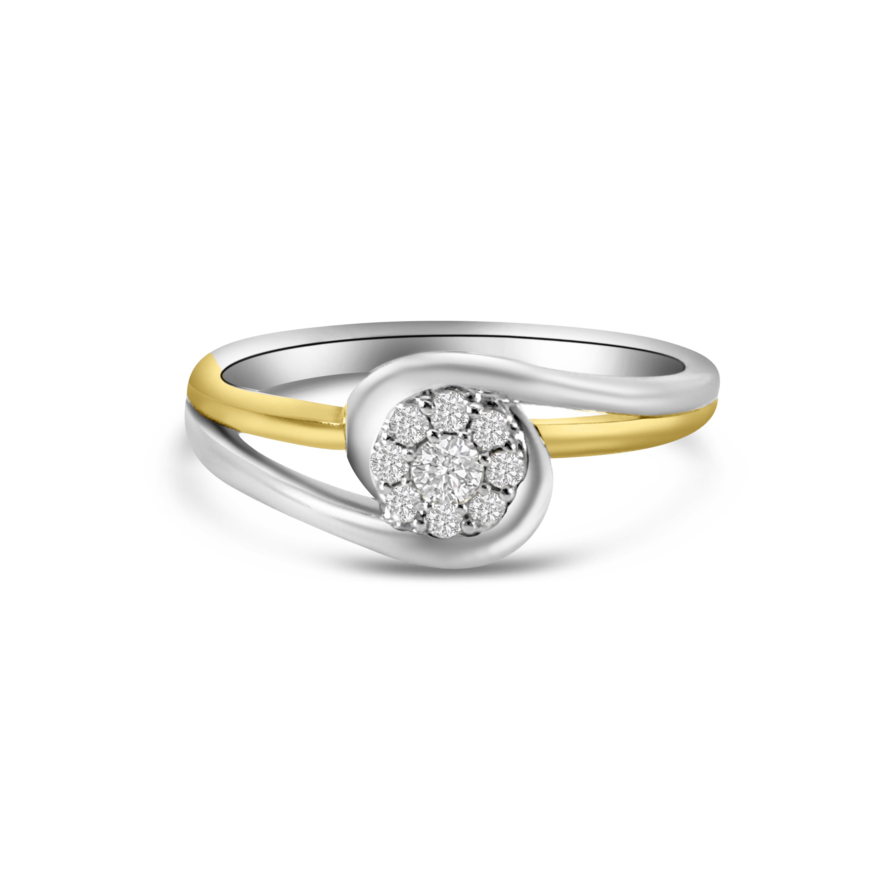 9kt Diamond Twist Cluster Engagement Ring