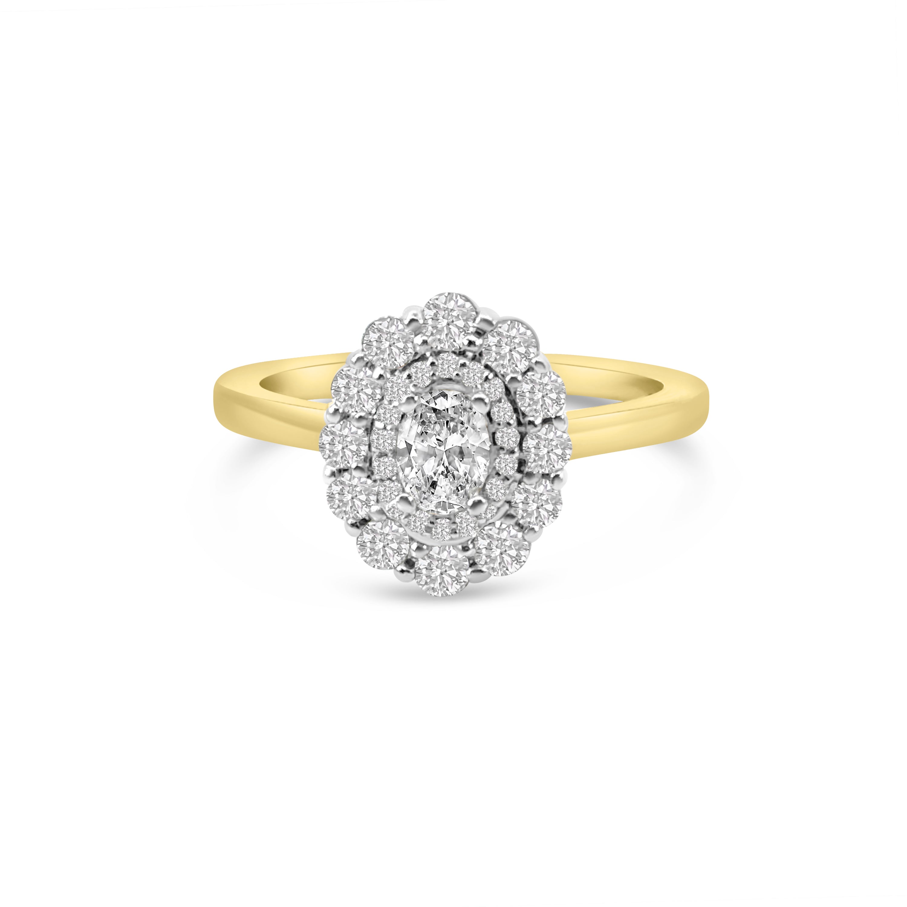 18kt Oval Halo Engagement Ring