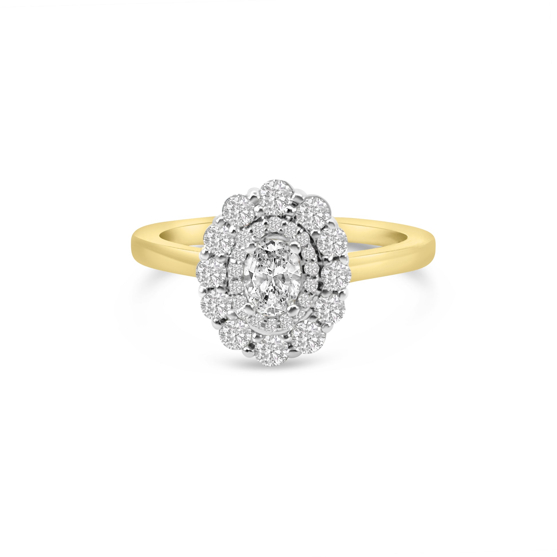 18kt Oval Halo Engagement Ring