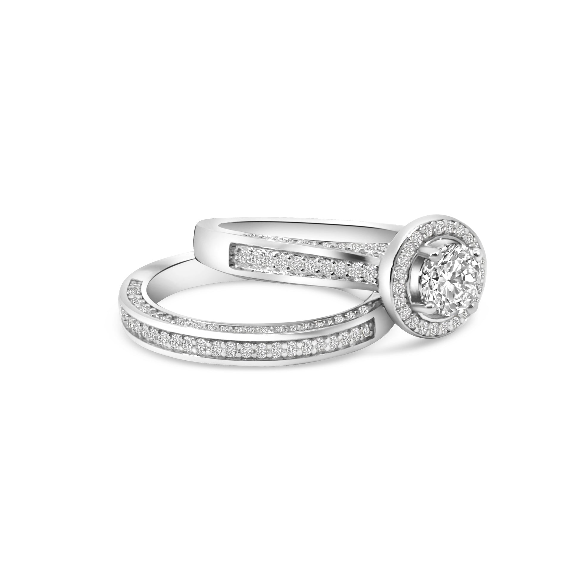Halo CZ Double Set Rings