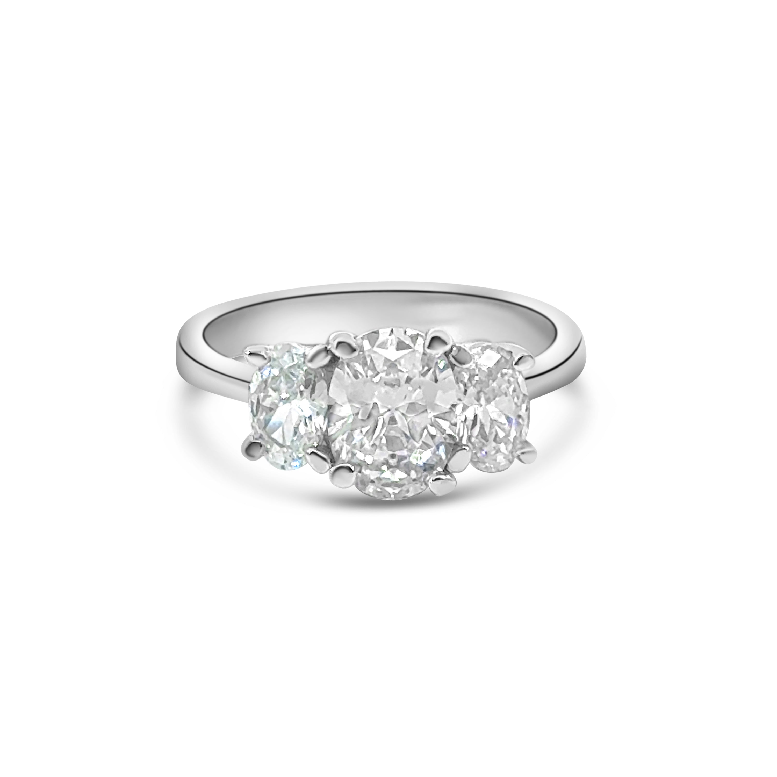 Oval Three Stone CZ Ring