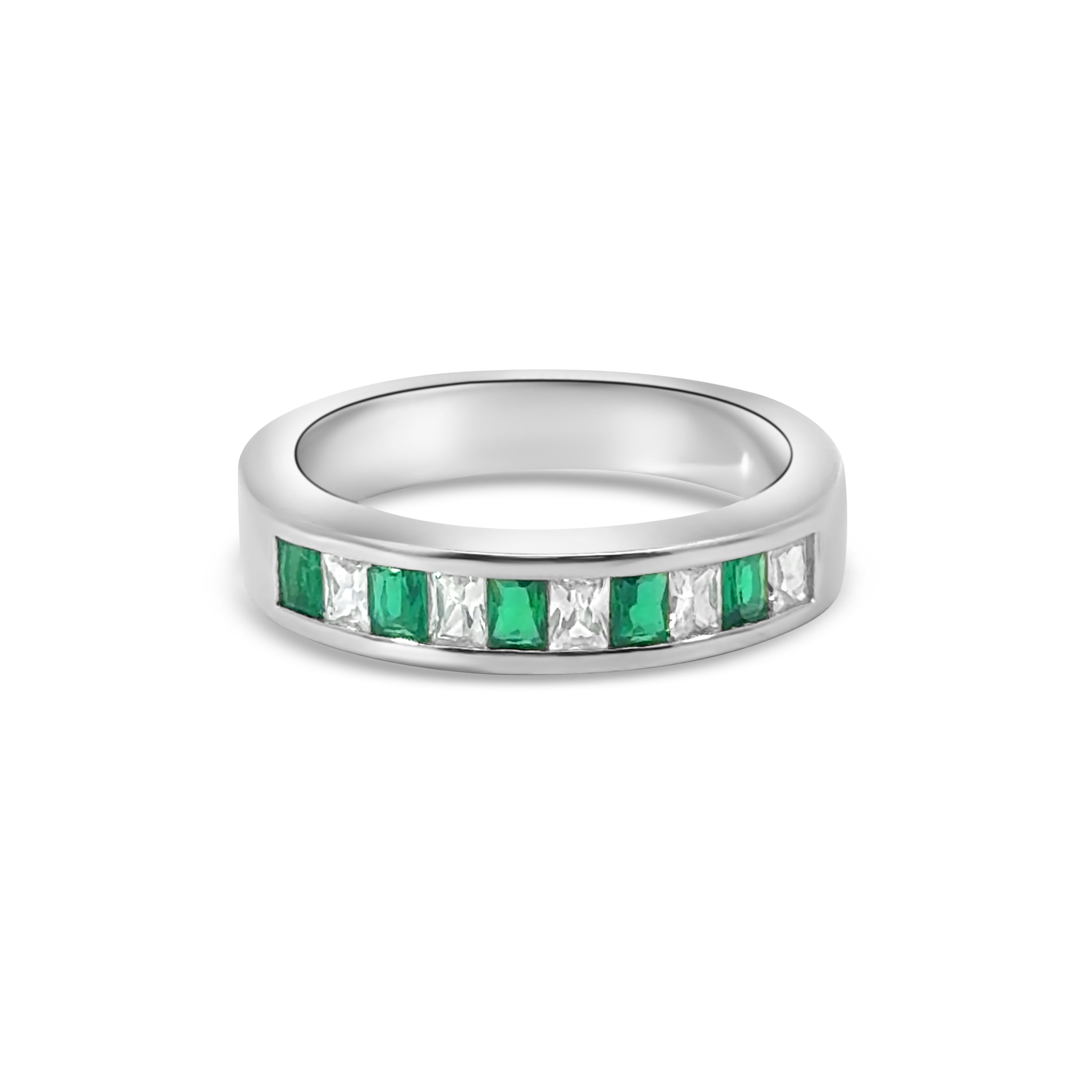 Green Baguette CZ Band