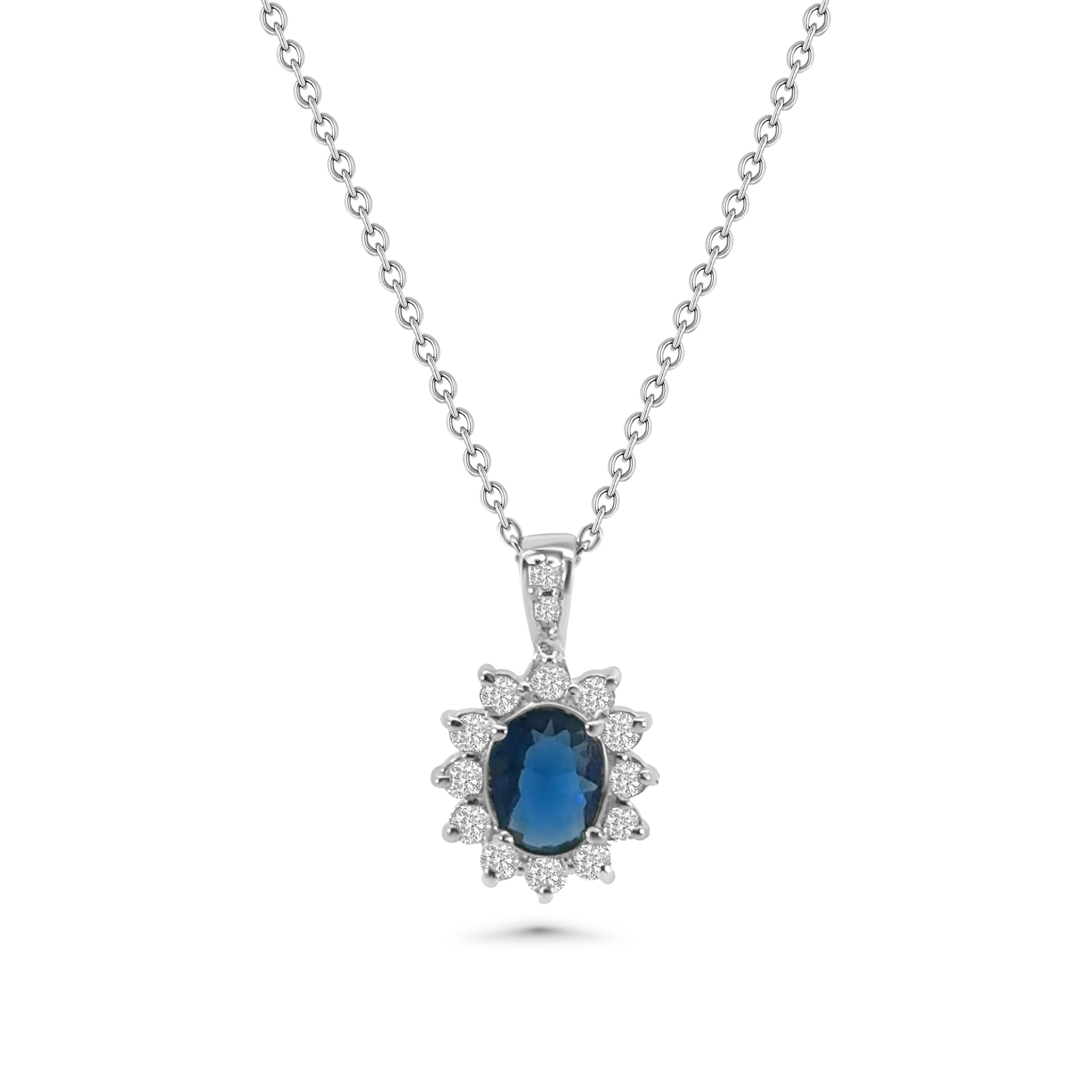 Blue CZ Cluster Pendant