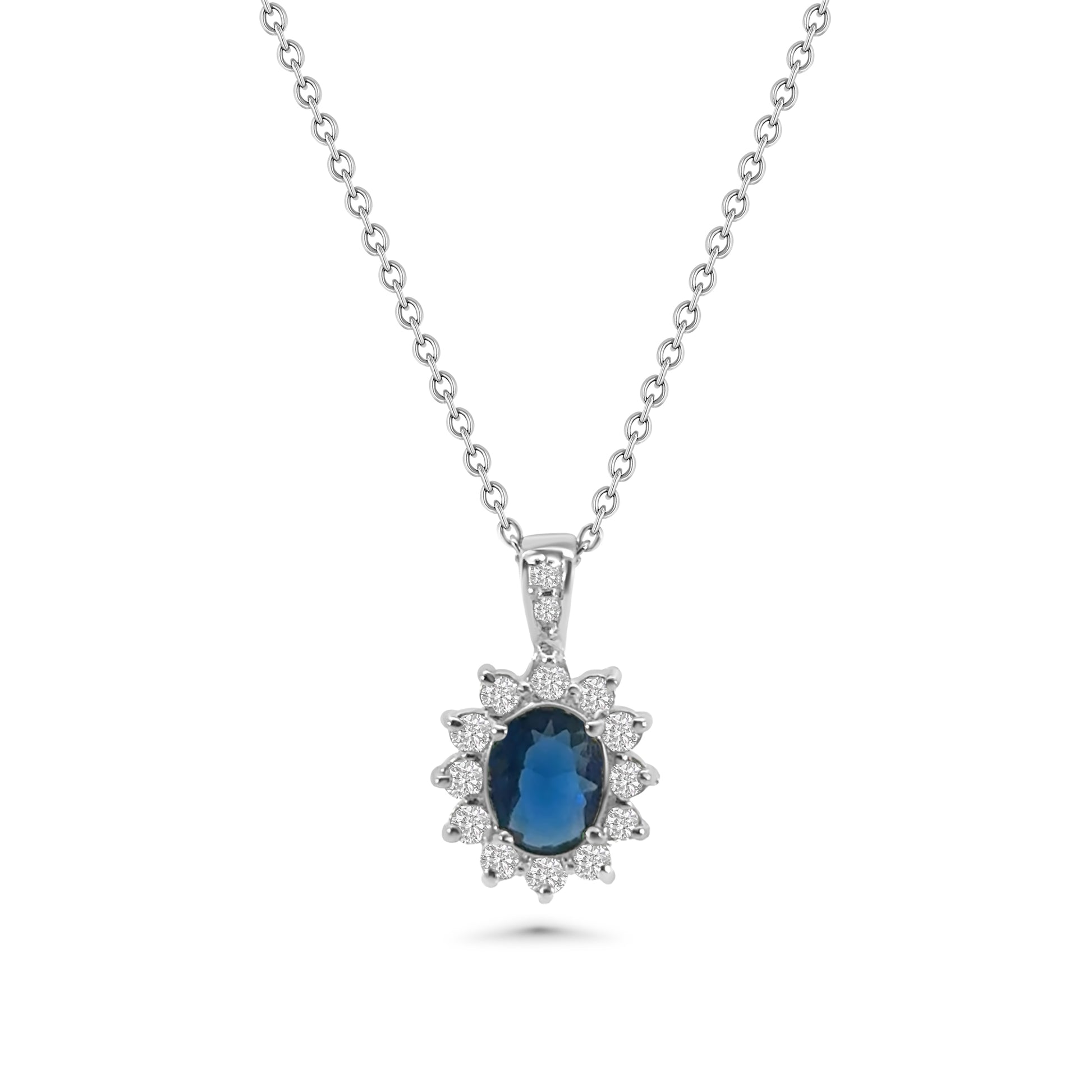 Blue CZ Cluster Pendant