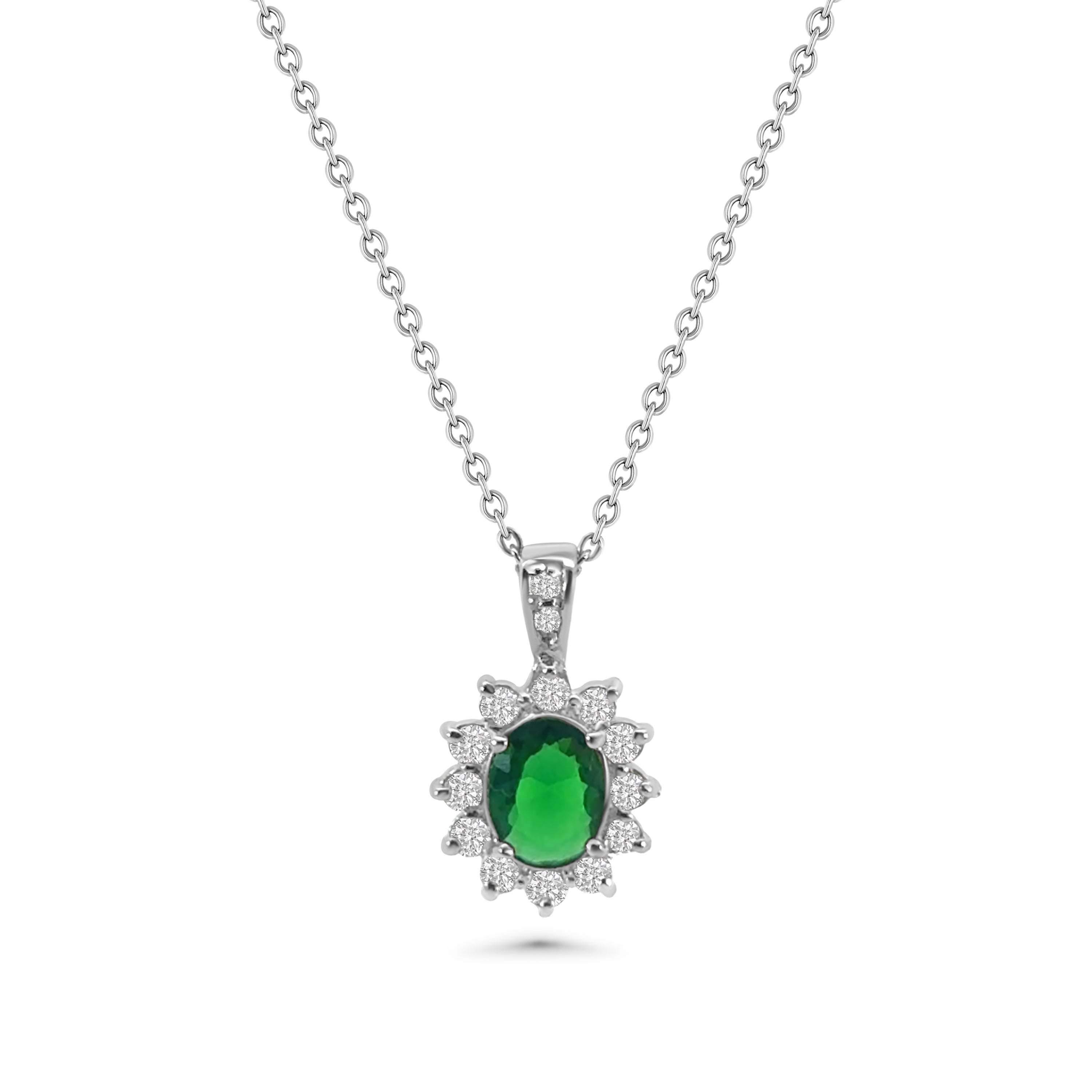 Green CZ Cluster Pendant