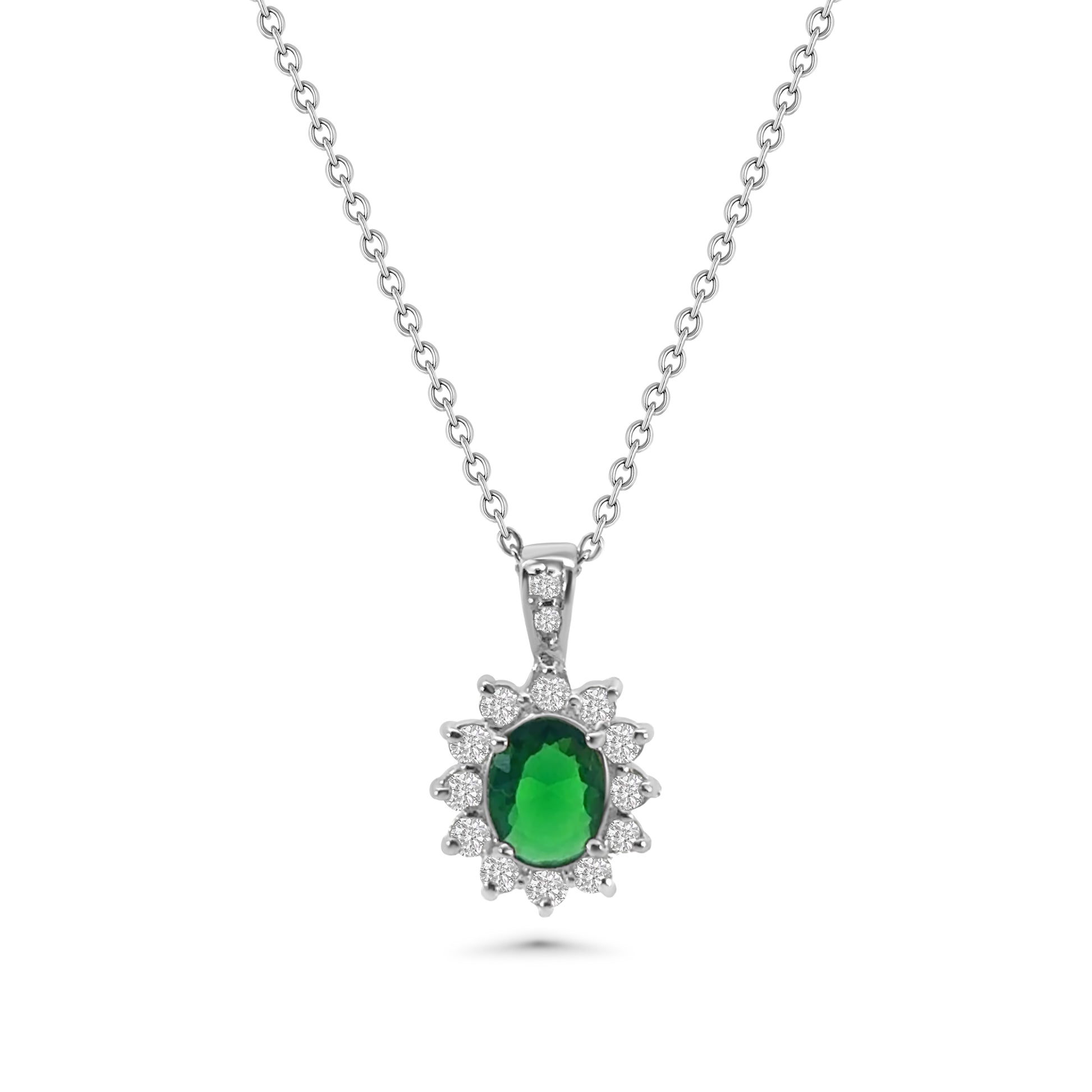 Green CZ Cluster Pendant