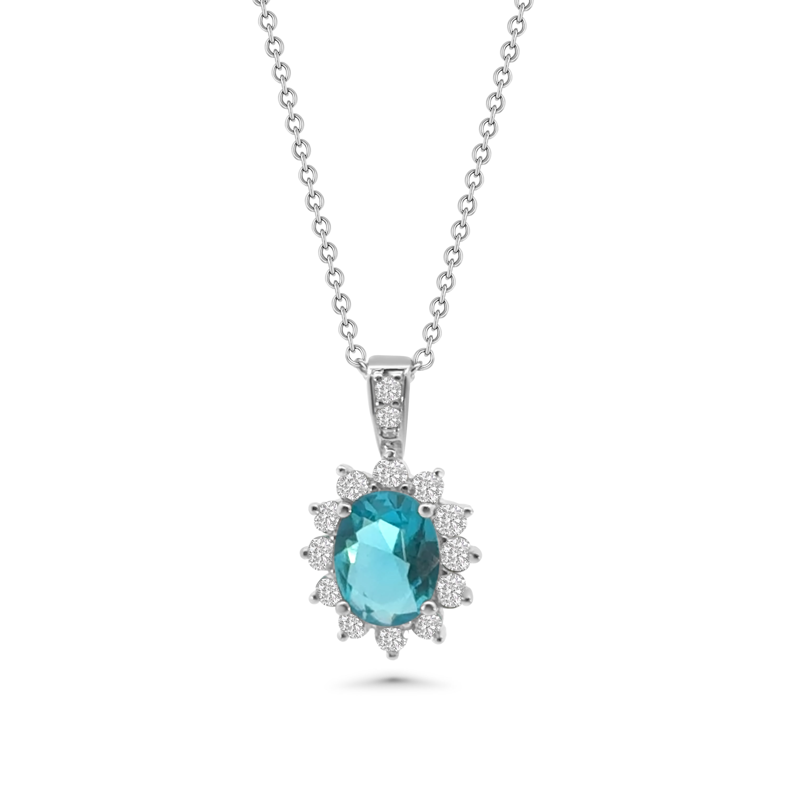 Light Blue CZ Cluster Pendant