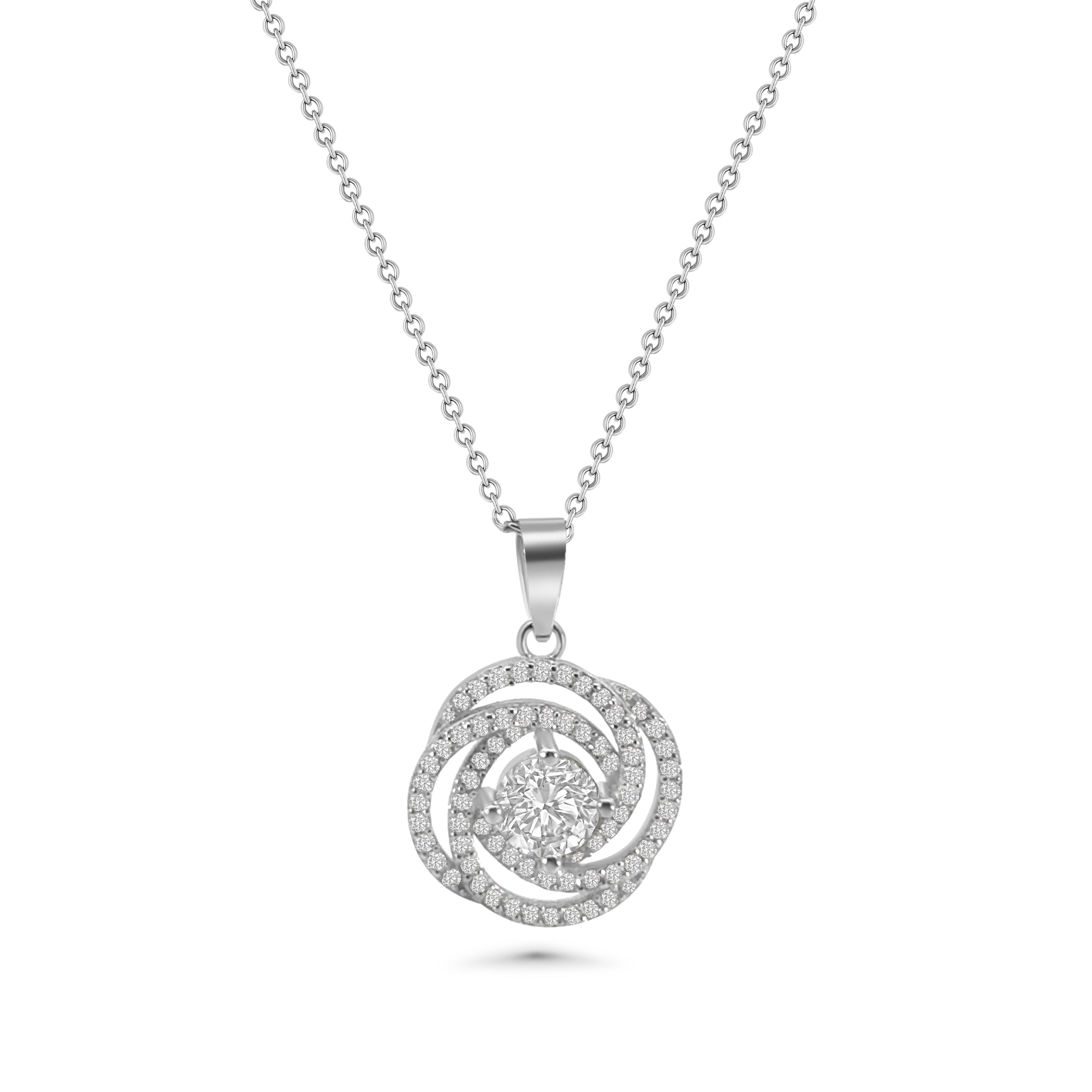 Swirl CZ Pendant