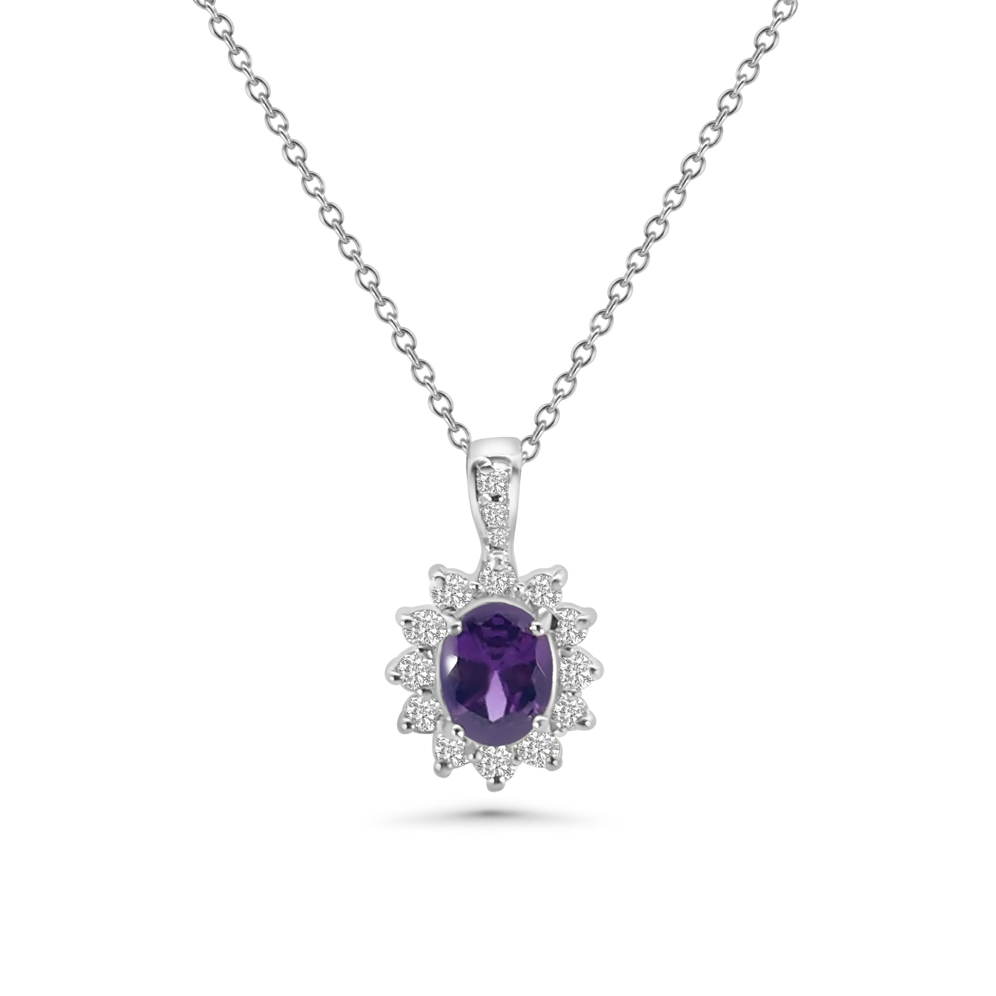 Purple CZ Cluster Pendant