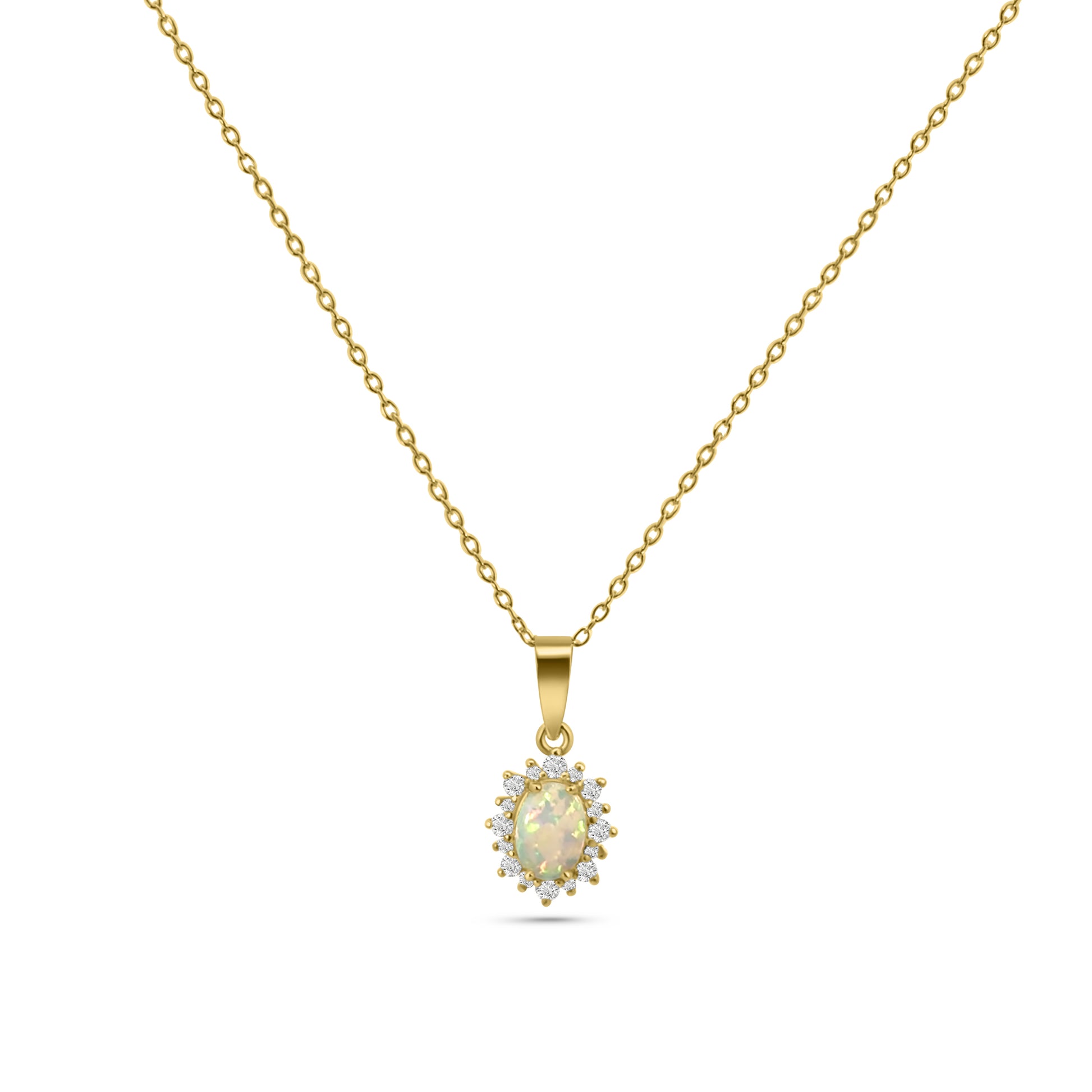 Opal CZ Cluster Pendant