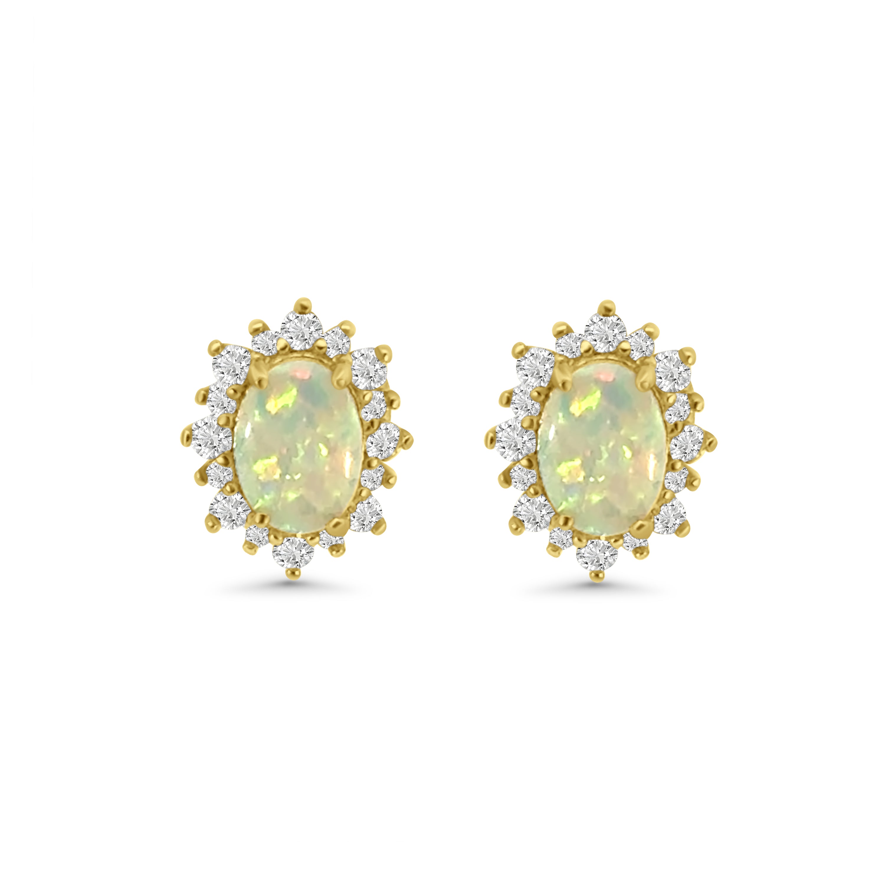 Opal CZ Cluster Earrings