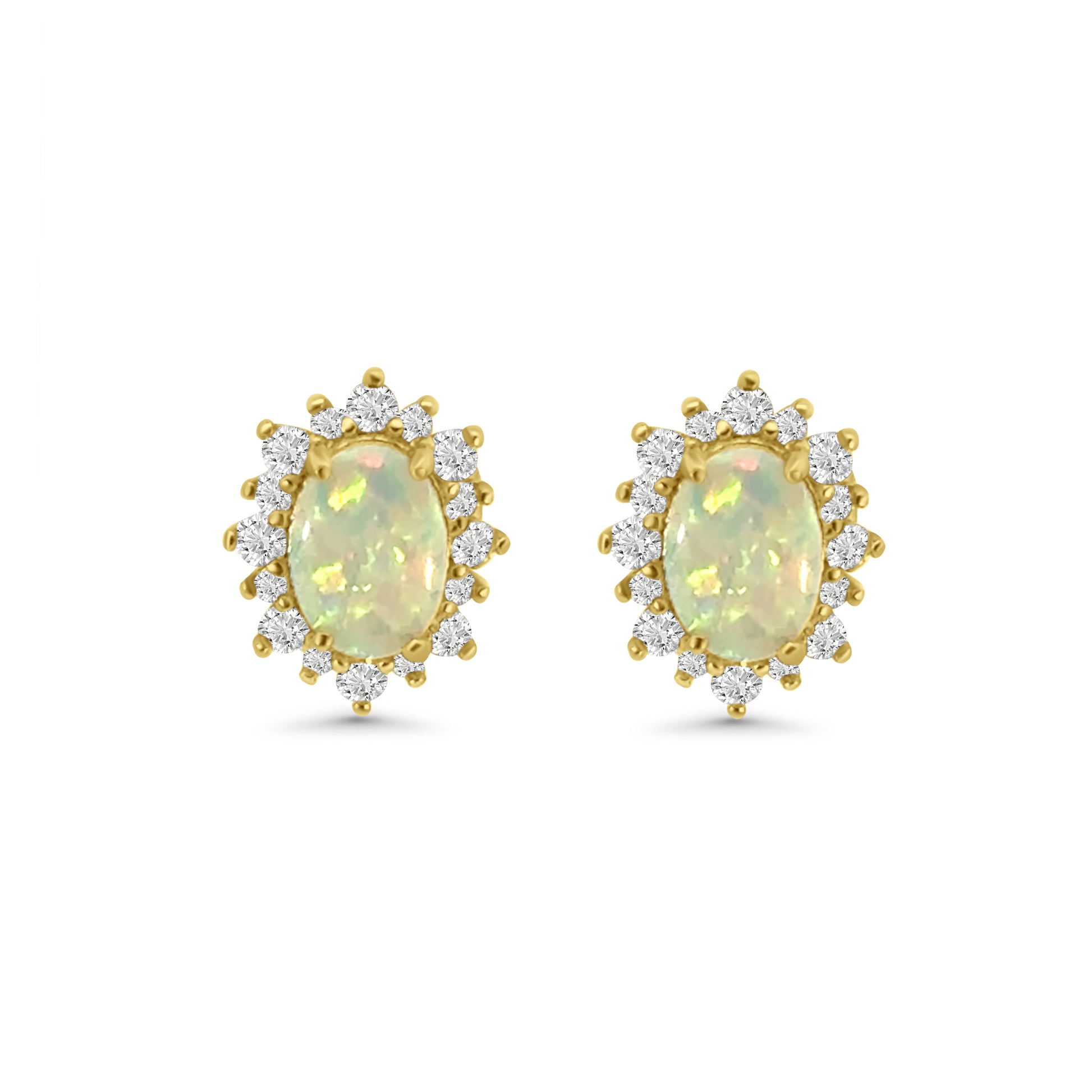 Opal CZ Cluster Earrings